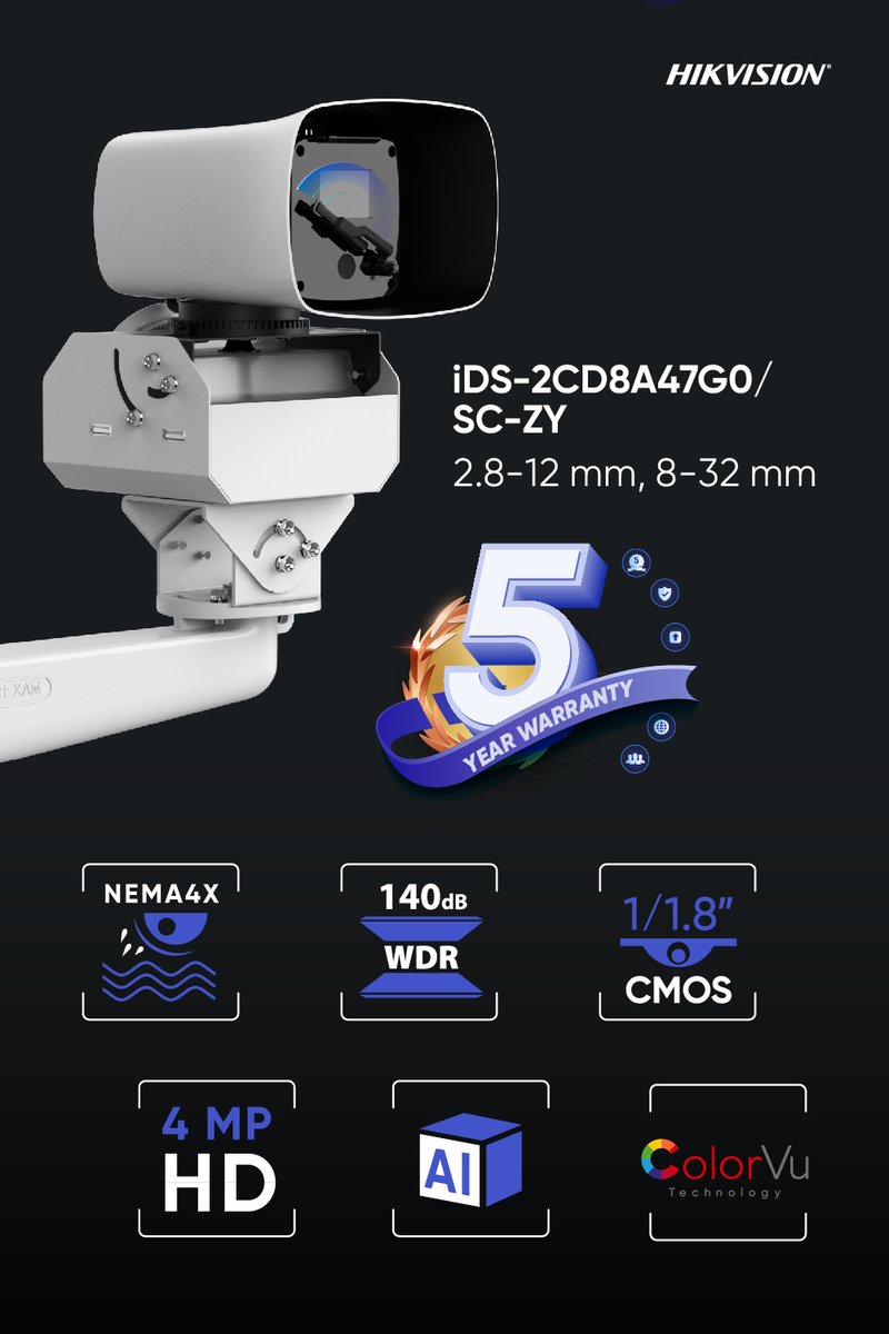 HikvisionHQ's tweet photo. 😃Introducing our DeepinView-series self-cleaning network camera: the tougher, the clearer! Enjoy two years of maintenance-free and one auto spray-wash per week.
😎Get crystal clear images with powerful self-cleaning technology.
#DeepinView #selfcleaningnetworkcamera #Hikvision https://t.co/nagufZsz8F