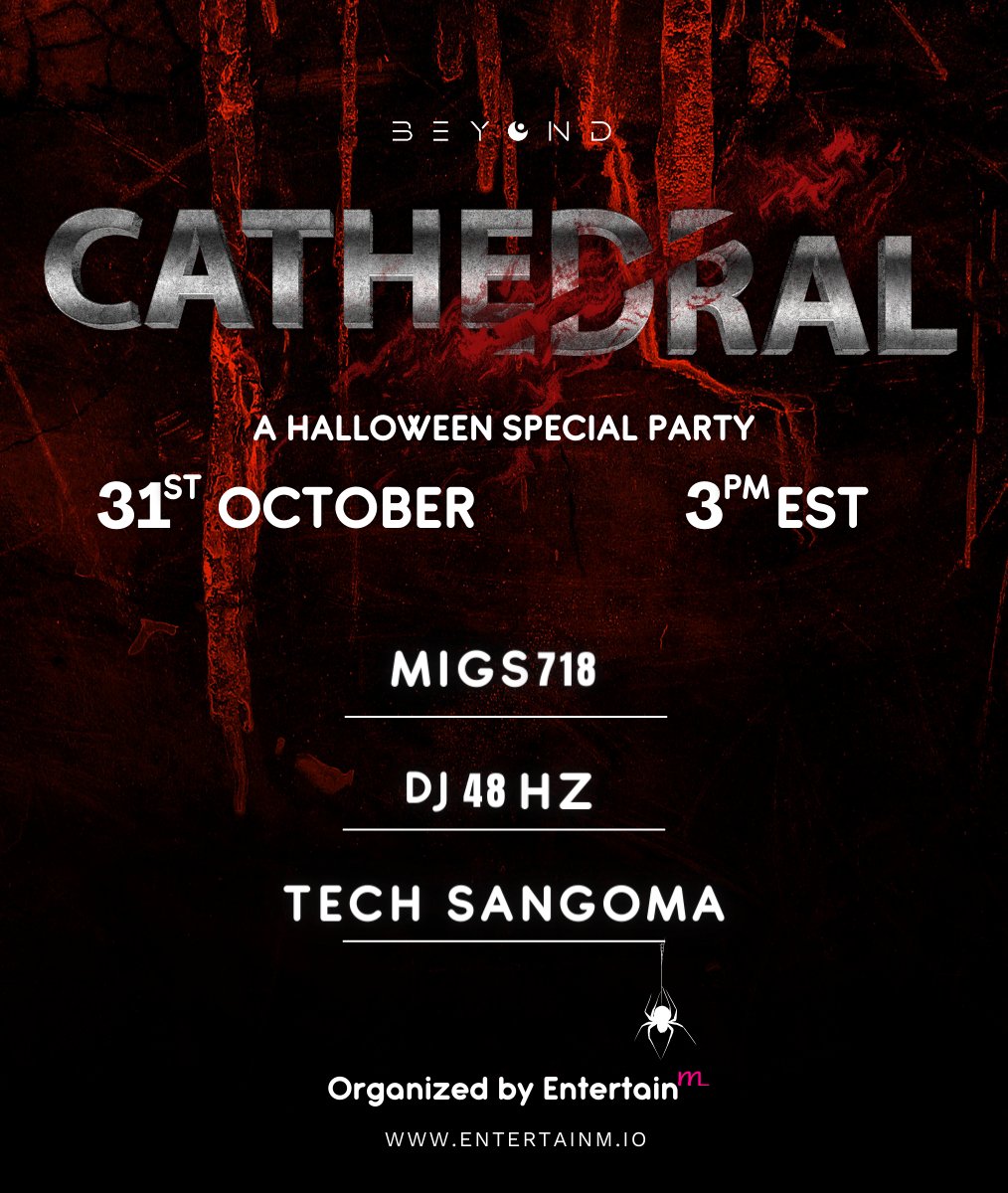 4clubs_io's tweet photo. BEYOND: CATHEDRAL | Halloween Special Party🎃

Step into the realm of the unknown, where moonlight dances through the ancient stained glass windows, casting eerie, kaleidoscopic shadows across the hallowed grounds.

Link in comments.

#JoinTheBeyond #JoinTheCathedral🪦 https://t.co/3nQQLukKjw
