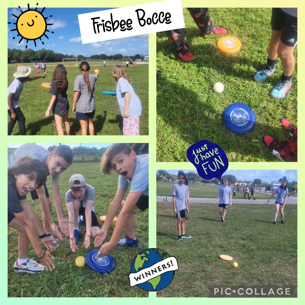 Is it suddenly very windy? Must be time for 6th grade to start Frisbee games! This week Ss worked on wrist snaps, throwing accuracy, and game strategy with Bocce Frisbee. @CMMSPrincipal @ericsternPE #cmmspe #activekids #discgames #PhysEd