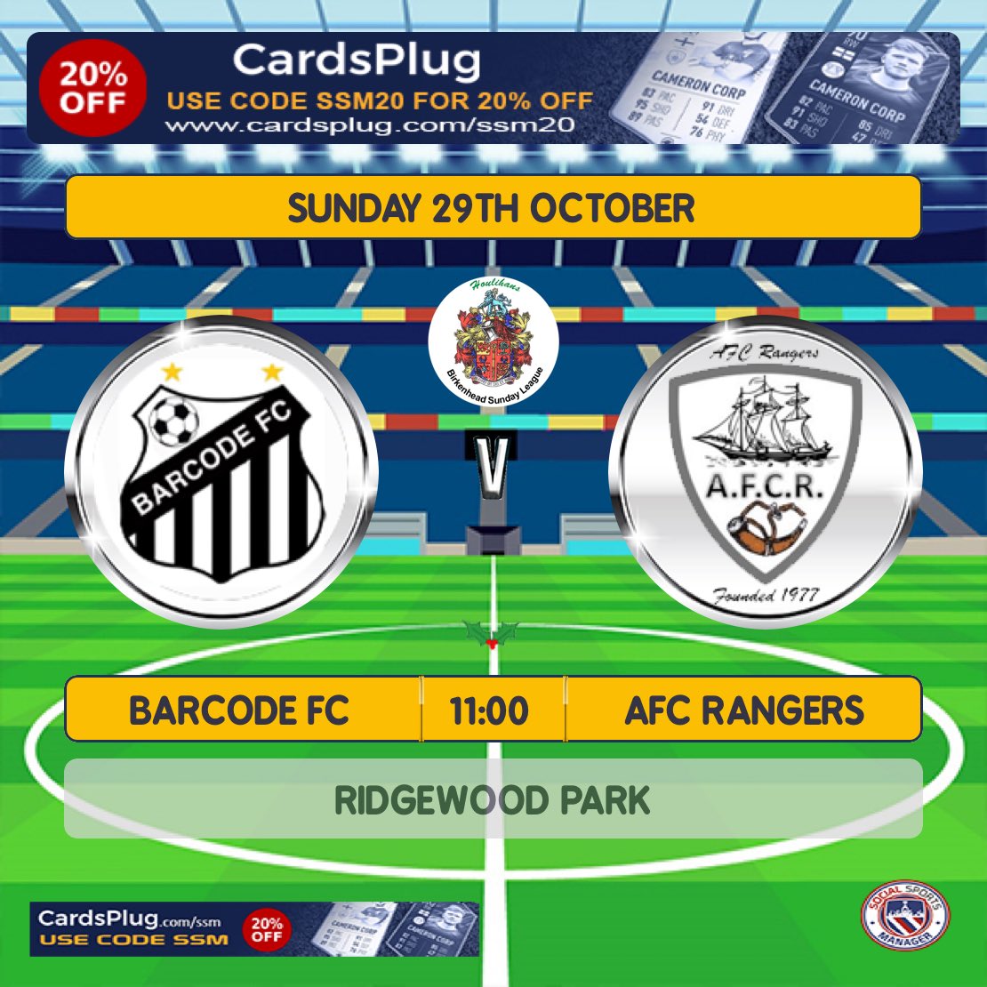 BARCODE FC (@fc_barcode) on Twitter photo ⚫️⚪️
Cup game Sunday against <a href="/AFCRangers1/">AFC Rangers</a> get down and support the lads!
UpTheCode 💪🏆
⚪️⚫️ ⚫️⚪️
Cup game Sunday against <a href="/AFCRangers1/">AFC Rangers</a> get down and support the lads!
UpTheCode 💪🏆
⚪️⚫️