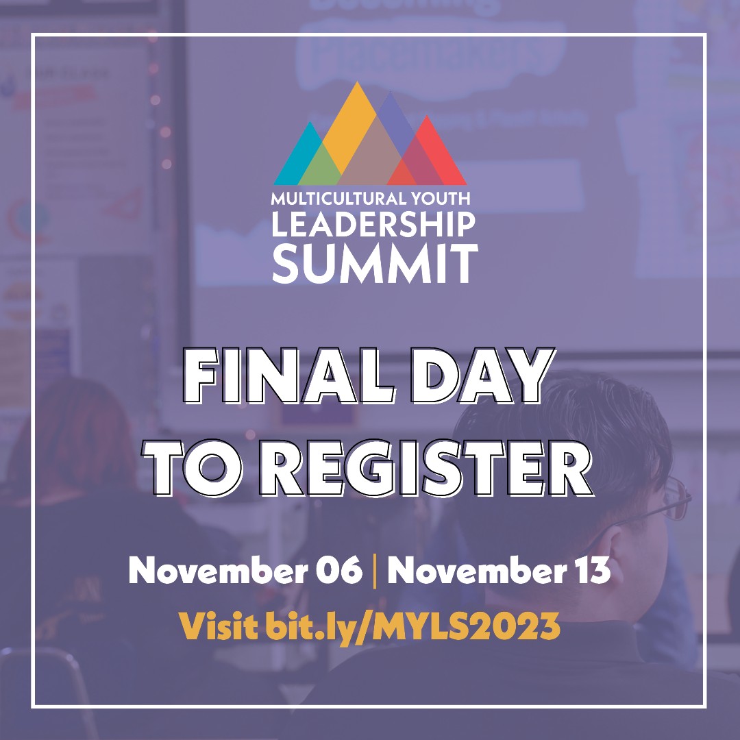 FINAL DAY to register for our virtual 2023 Multicultural Youth Leadership Summit! We are excited to host students and educators alike to explore financial literacy and college and career pathways to build an empowered life!  Visit bit.ly/MYLS2023 to register today!