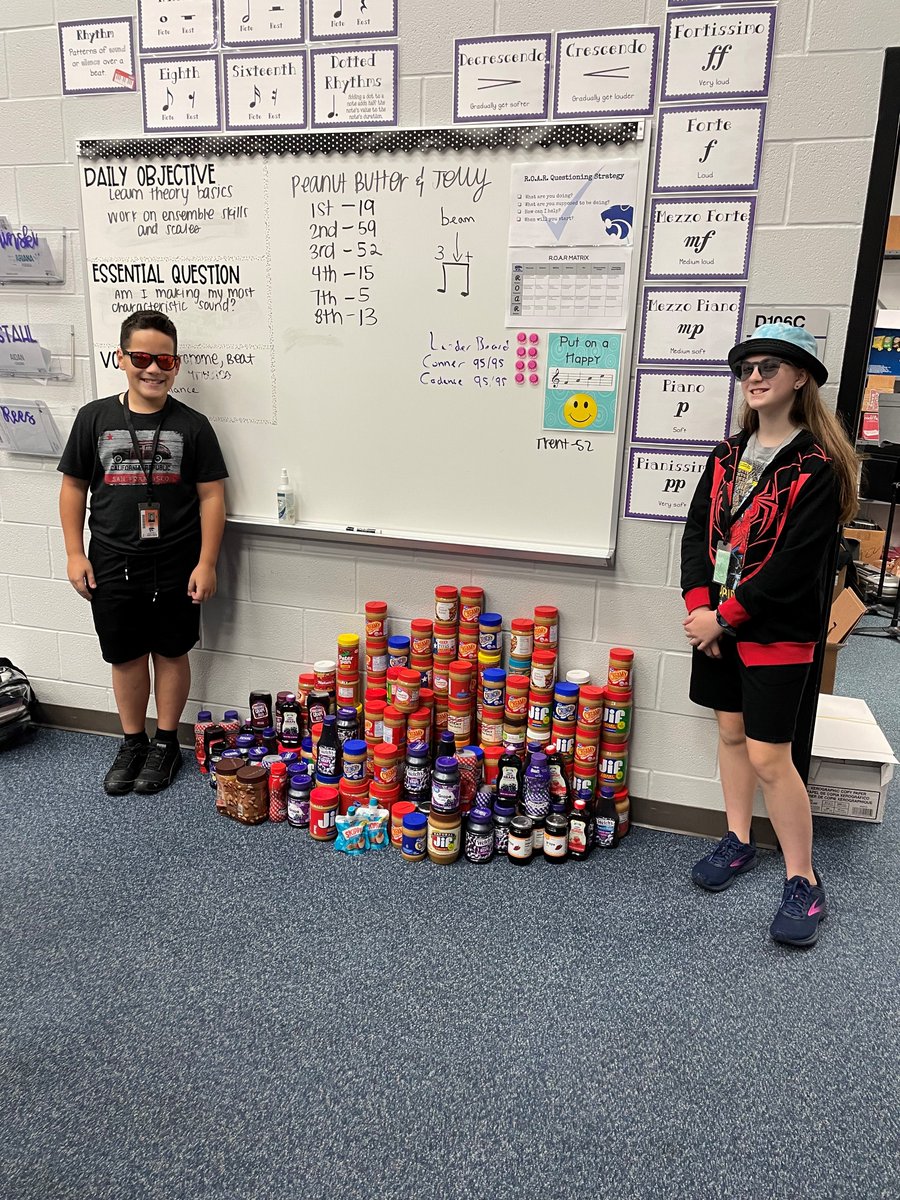 The Aragon Band collected peanut butter and jelly to donate to Cy-Fair Helping Hands. The Aragon band collected and donated 163 jars of peanut butter and jelly combined.  We are proud of our students for donating items to help others in need. #WildcatExcellence #CFISDspirit