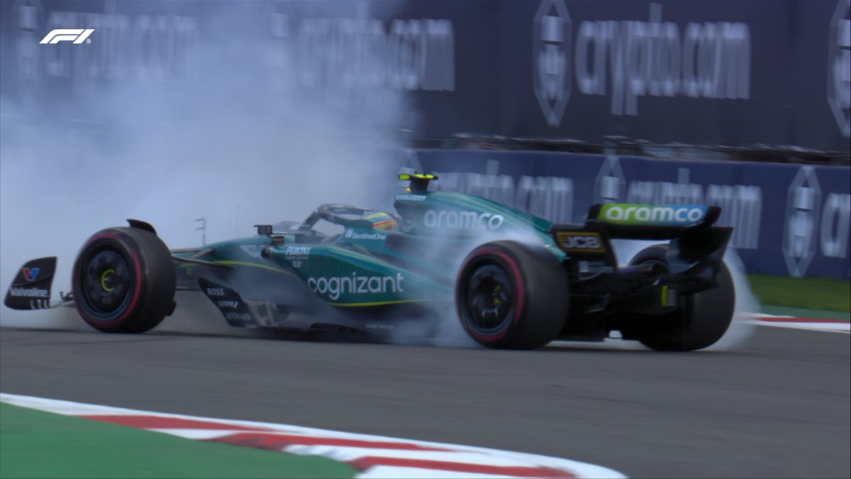 F1's tweet photo. That was a scary spin for Fernando! 😵‍💫

A snap of oversteer almost puts Alonso in the barriers, but he turns it into a beautiful 360 and returns to the pits

#MexicoGP #F1 https://t.co/JF7tV6CpGn