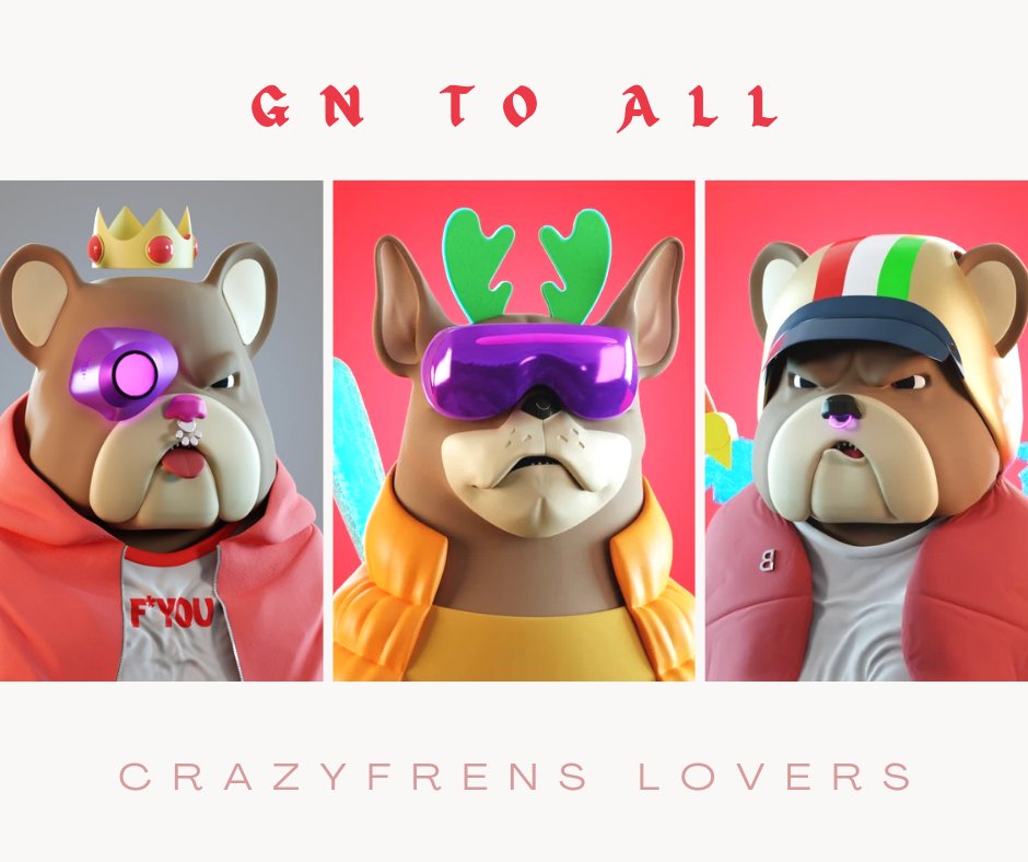 Gn to all the <a href="/crazyfrens/">Crazy Frens</a> lovers ❤️
#memecoin #NFT #NFT全員プレゼント #NFTdrop #NFTcollectibles #crazyfrens