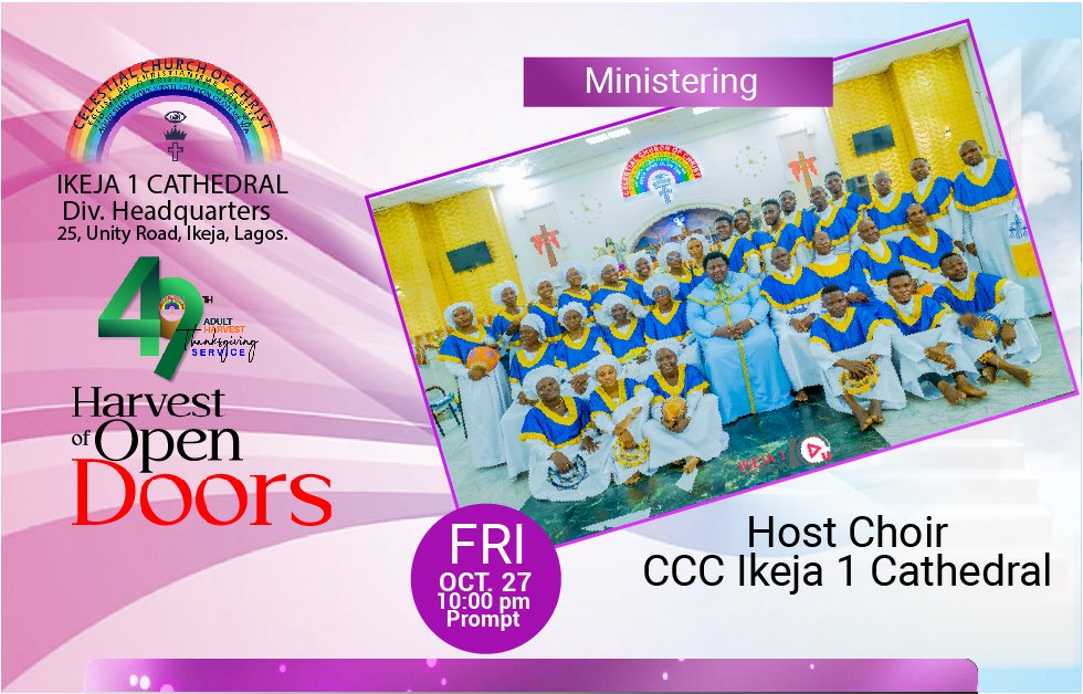 CCCIkeja1's tweet image. We are praising God tonight at CCC IKEJA1 Cathedral Harvest of Open doors Praise night. Join us as we offer sacrifices of Praise to the Lord Jehovah!!!

#harvestofopendoors #unityfamily #cccworldwide