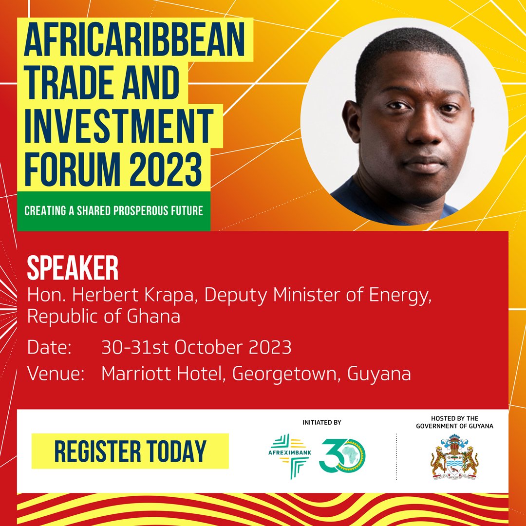 afreximbank's tweet photo. The time for our AfriCaribbean Trade and investment Forum is finally almost here, and we couldn’t be more excited to welcome all our speakers, attendees and delegates. #ACTIF_2023 #Afreximbank https://t.co/YmusT9hZTw