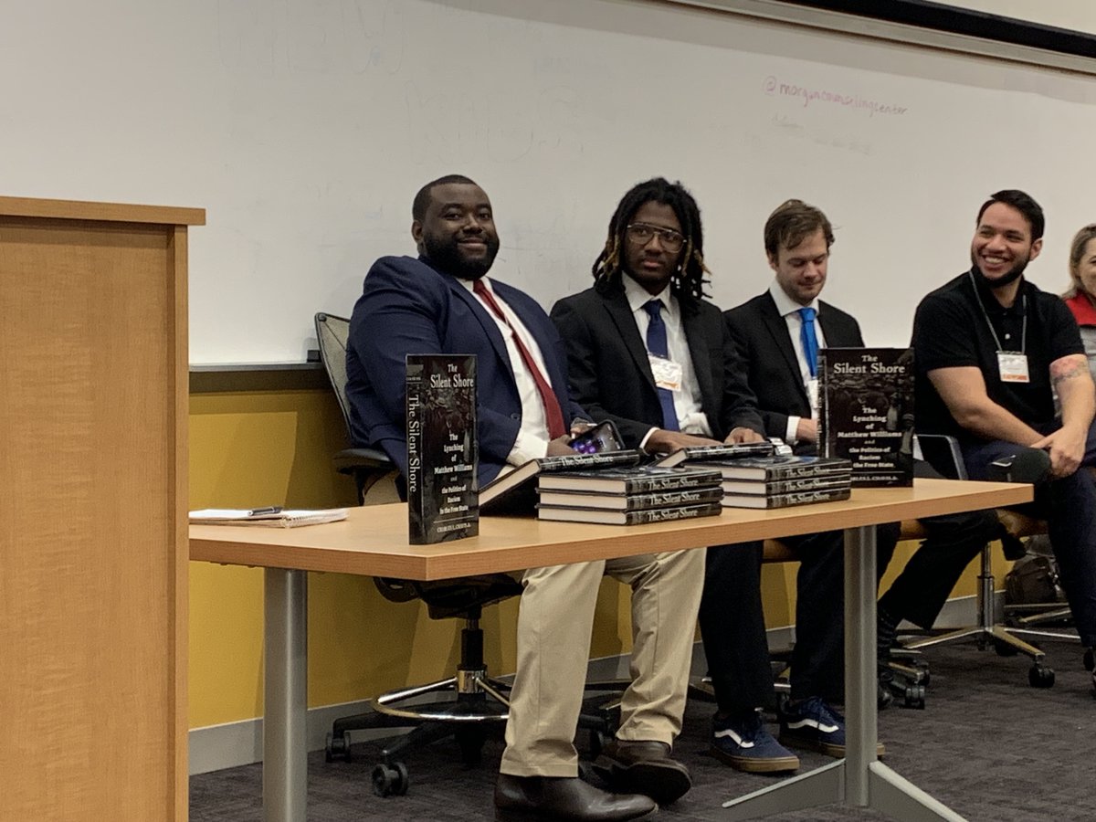 JMJP_GMU's tweet photo. Dr. Chavis and his student panelists were honored to attend the Quarles Conference at Morgan State University, as keynote speakers. Dr. Chavis and his team presented on their racial justice and restorative history work along the Eastern Shore. https://t.co/4YVxcVB4eJ
