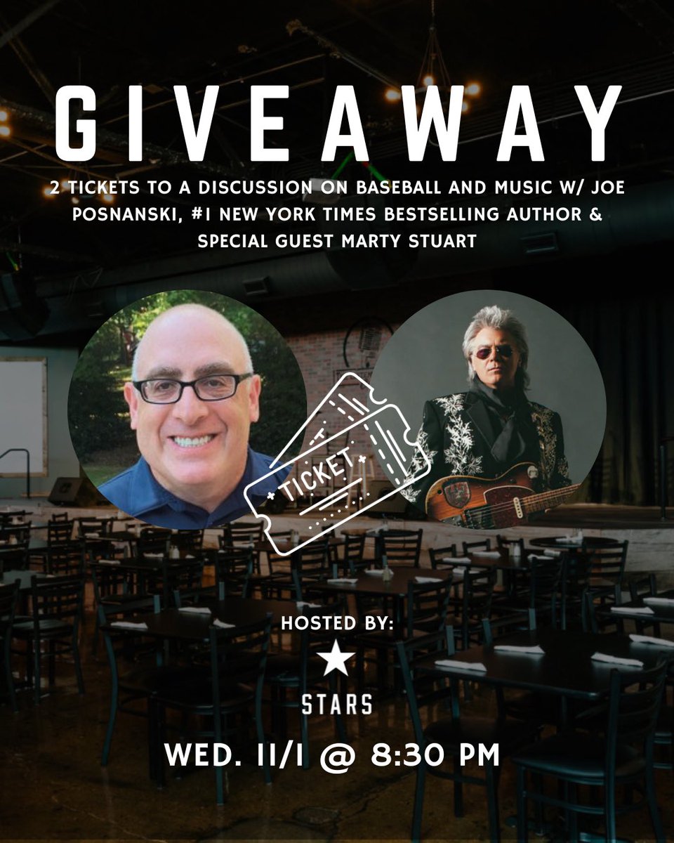 We’re giving away 2 tickets to the The Listening Room Wednesday night to attend @jposnanski’s book signing and to enjoy a show by @martystuart! To enter: LIKE this post TAG a friend in the comments SHARE this post #giveaway #nashville #tickets #nashvilleevents #freetickets