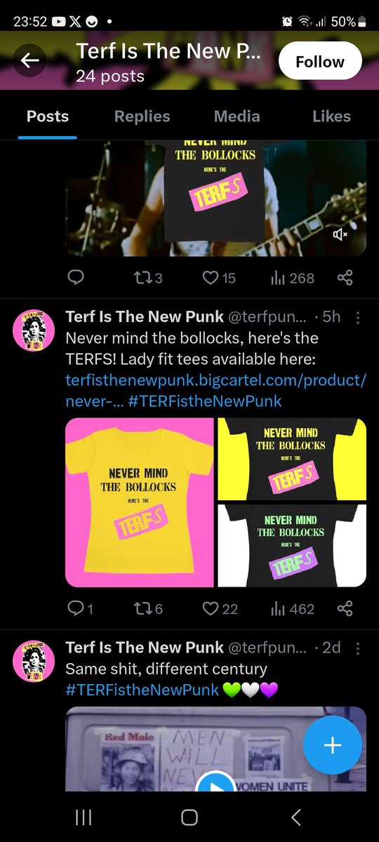 So just in case there was any doubt, these arseholes aren't launching any kind of movement, it's just another grift to sell their bigoted shite merch #terfisntevenatinybitpunk #terfisjustfascism #fuckoffbacktothedailymail