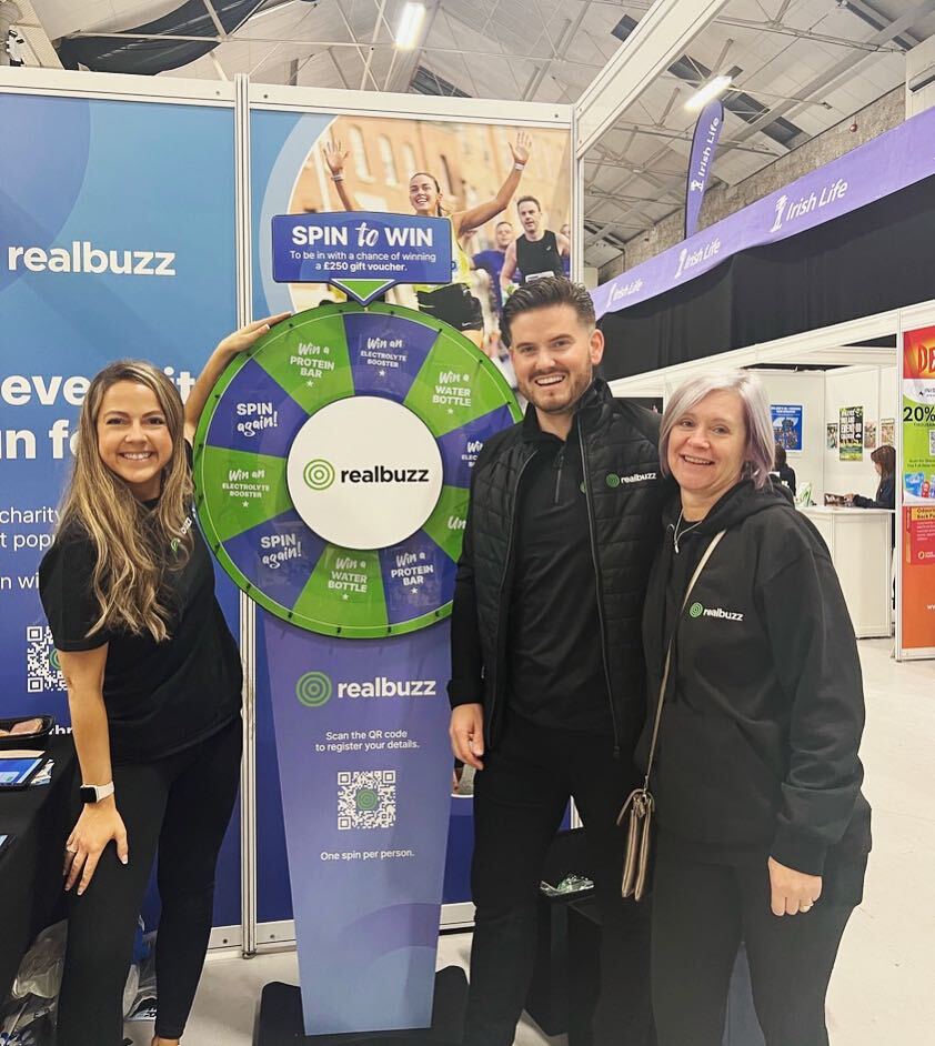 We’re here at the #IrishLifeDublinMarathon2023 #Expo, exhibiting along with many of our amazing partner charities. Come and see us on Stand 46, try your luck spinning the wheel and speak to us about running for charity #runwithrealbuzz #dublinmarathon #spinthewheel #runforacause