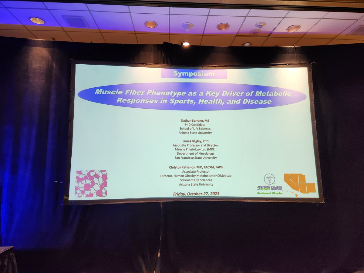 HOMeScienceLab's tweet photo. Our lab @HOMeScienceLab @Nathan_Serrano together with @DrJimmyBagley from San Francisco State talking about muscle fibers in sports, health, and disease at #SWACSM 2023 annual meeting.
@ACSMNews https://t.co/dZd0VyjDBm