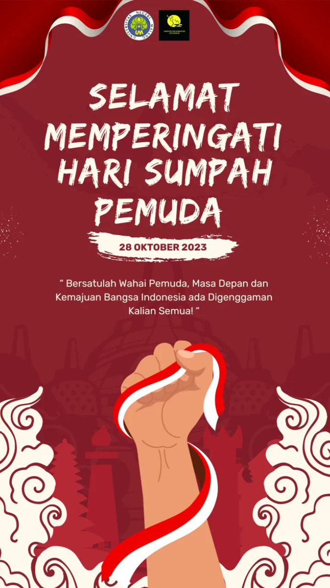 Assalamualaikum wr,wb, Salam Budaya, Salam Sejahtera bagi kita semua🙏
"Dalam semangat Sumpah Pemuda, mari kita terus berjuang untuk masa depan yang lebih cerah dan adil bagi semua."
STK AK🔊
Selagi Mau Selagi Bersama
#stkak #universitasnegerimalang #HariSumpahPemuda2023