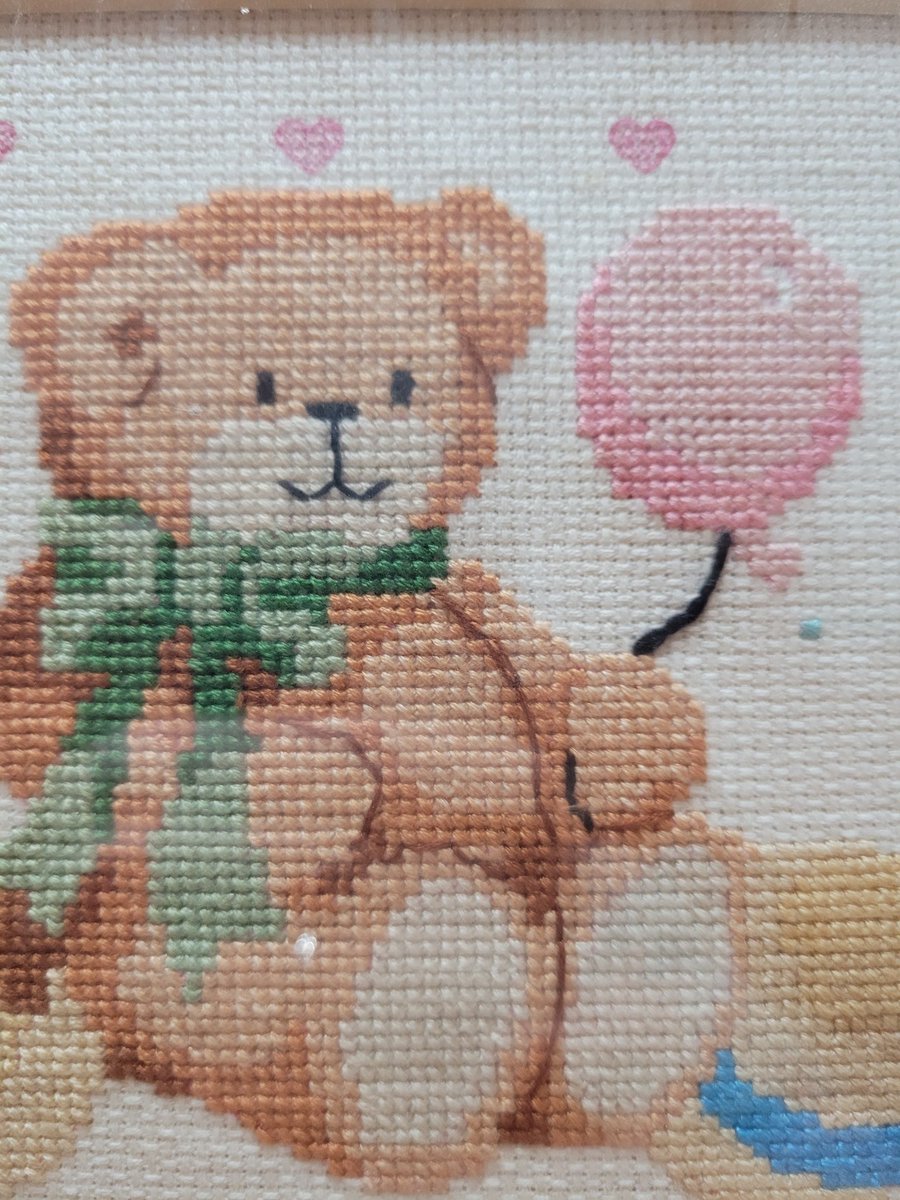 SeeingTwo's tweet photo. #FridayNightFind Golden Bears ABC-123 cross stitch. It's 17.5" W x 13.5" H. It is at least 29 years old as it was framed by Leewards Creative Crafts. They dissolved in 1994 when they were purchased by Michael's. https://t.co/JuD4DiQ0Mm