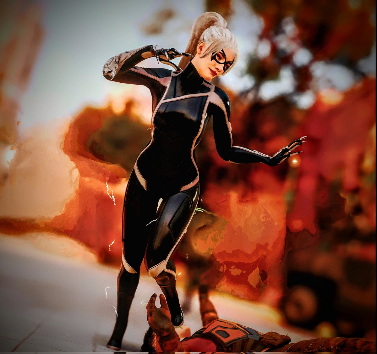 Beartogrophy99's tweet photo. Felicia "Black Cat" Hardy was gone in a flash. 
While I'm not exactly enjoying the writing in Spider-Man 2 or the interactions between characters, it's still good to see some fan favorites. 
#SpiderMan2
#SpiderMan2PS5  #PS5Share https://t.co/snATwo4rSS