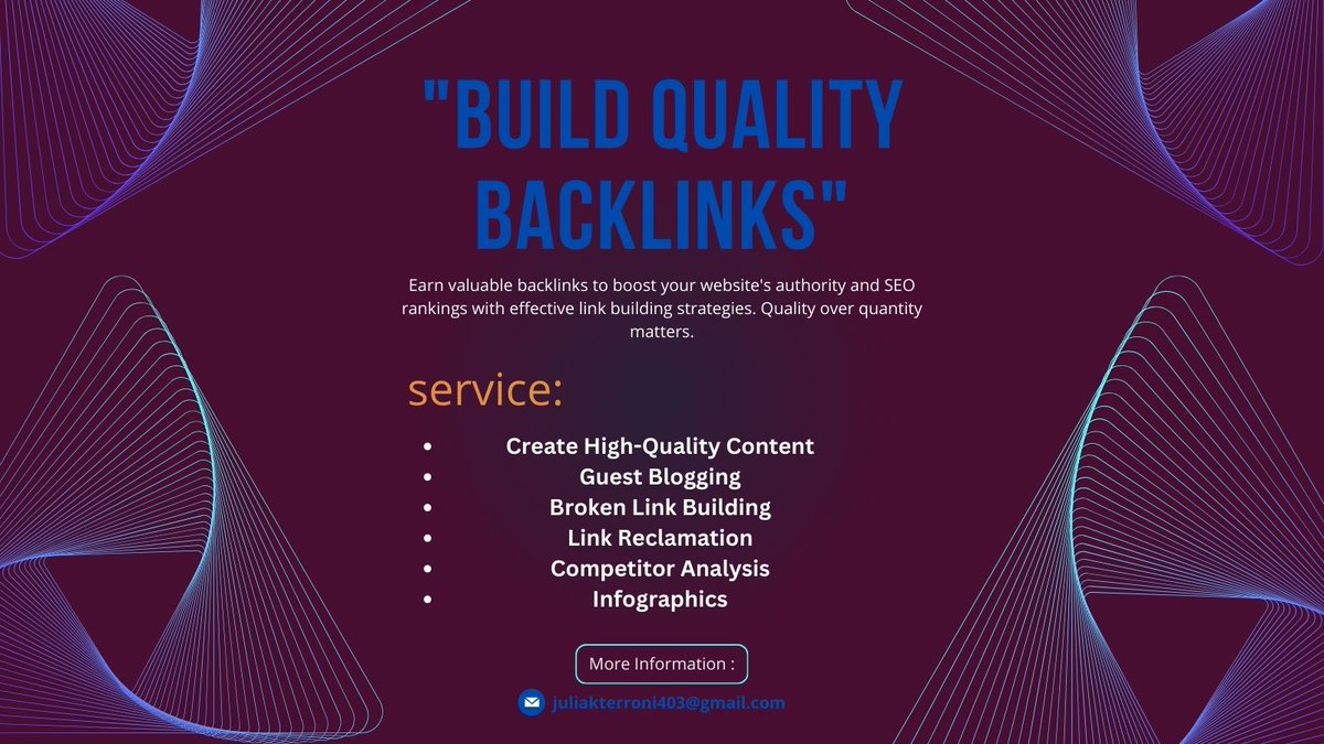 Earn valuable backlinks to boost your website's authority and SEO rankings with effective link building strategies. Quality over quantity matters.#LinkBuilding #Backlinks #LinkAcquisition #SEOStrategy #LinkBuildingTechniques #QualityBacklinks #LinkBuildingCampaigns