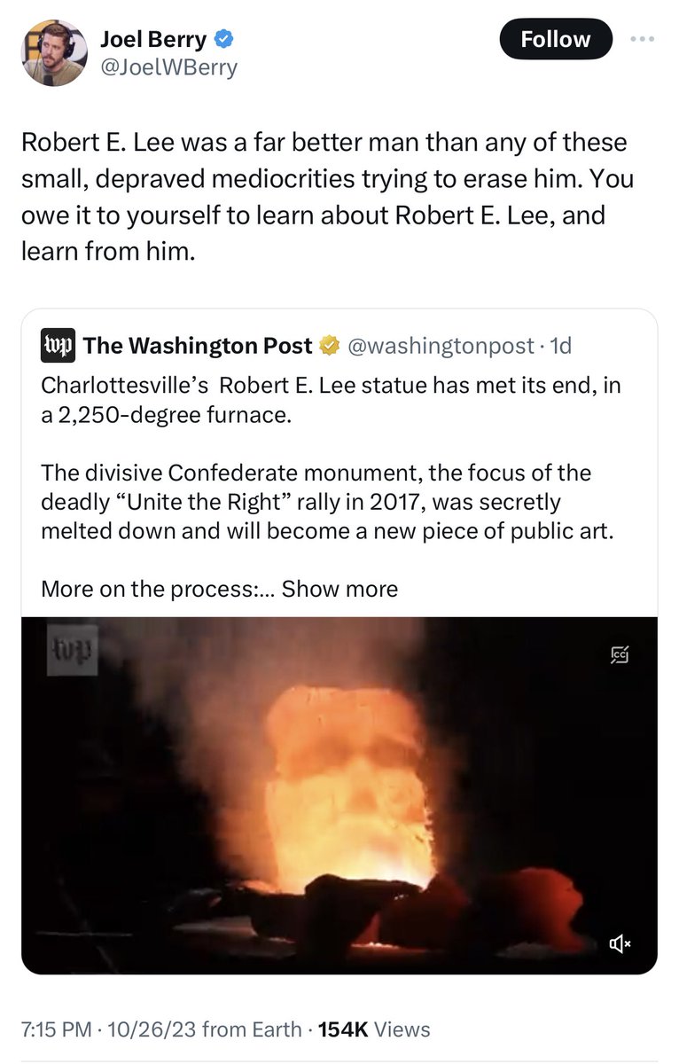 ZachWLambert's tweet photo. In addition to being a traitor who led a bloody insurrection hellbent on keeping slavery legal in the United States, Robert E. Lee personally enslaved several people and managed his father-in-law’s 200+ enslaved people—frequently having them whipped and beaten.

Lee also fought in court to keep them all enslaved even after his father-in-law tried to free them.