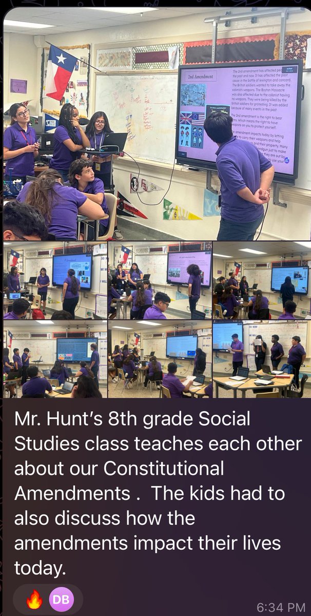 Listen as students teach how your Constitutional Amendments  #impact you! Thank You Mr. Hunt’s class for rigorous engagement!  <a href="/BowieMSOdessa/">Bowie Middle School</a> <a href="/EctorCountyISD/">Ector County ISD</a> <a href="/beckyramirez555/">Becky Ramirez</a> <a href="/slliwl/">Lisa Wills</a> <a href="/EctorCountyISD/">Ector County ISD</a>
