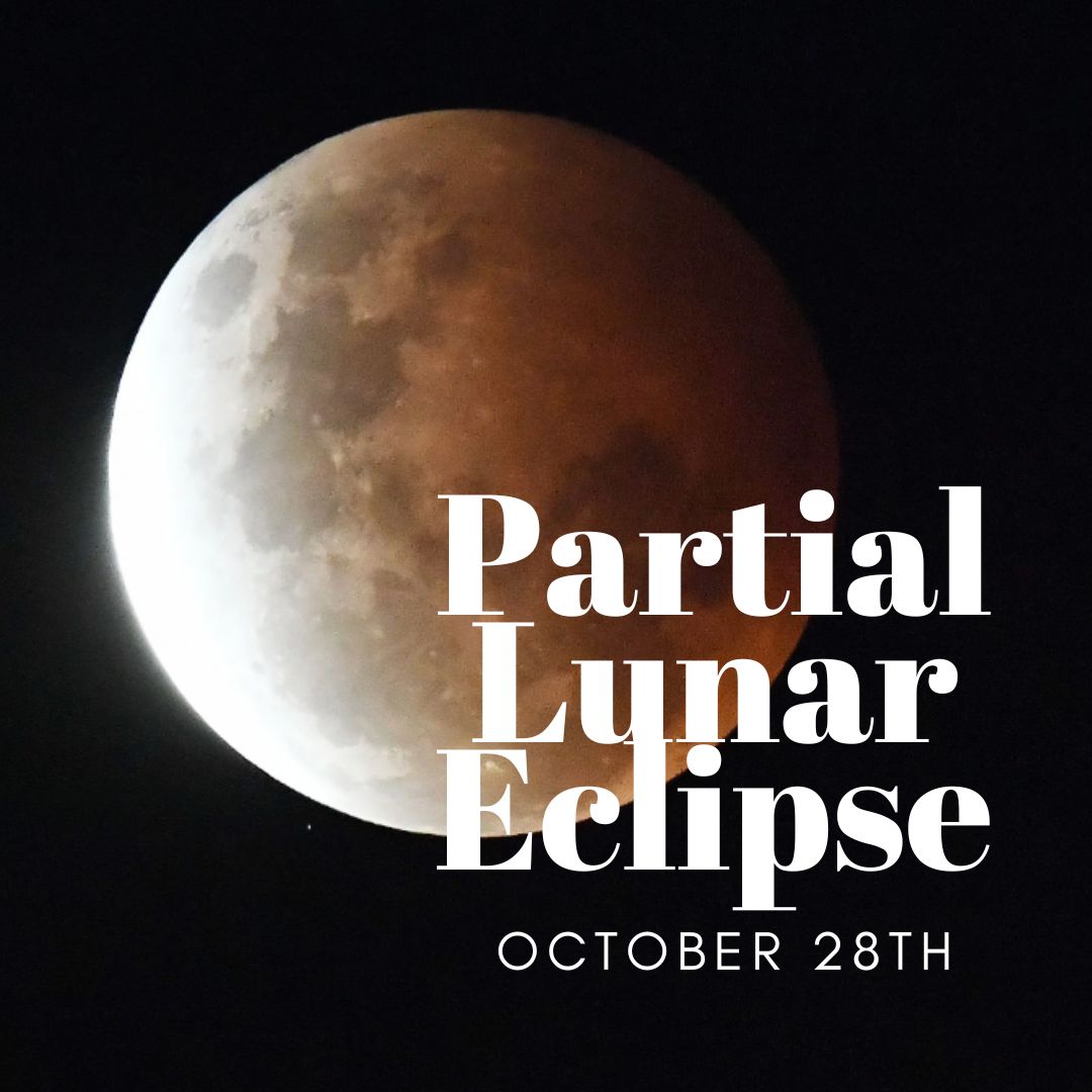 A partial lunar eclipse happens when the Earth moves between the Sun and the Full Moon, but they are not precisely aligned. Only part of the Moon's visible surface moves into the dark part of the Earth's shadow. #learnthesky #keeplookingup🔭 #constellations #stars #stargazing #ni