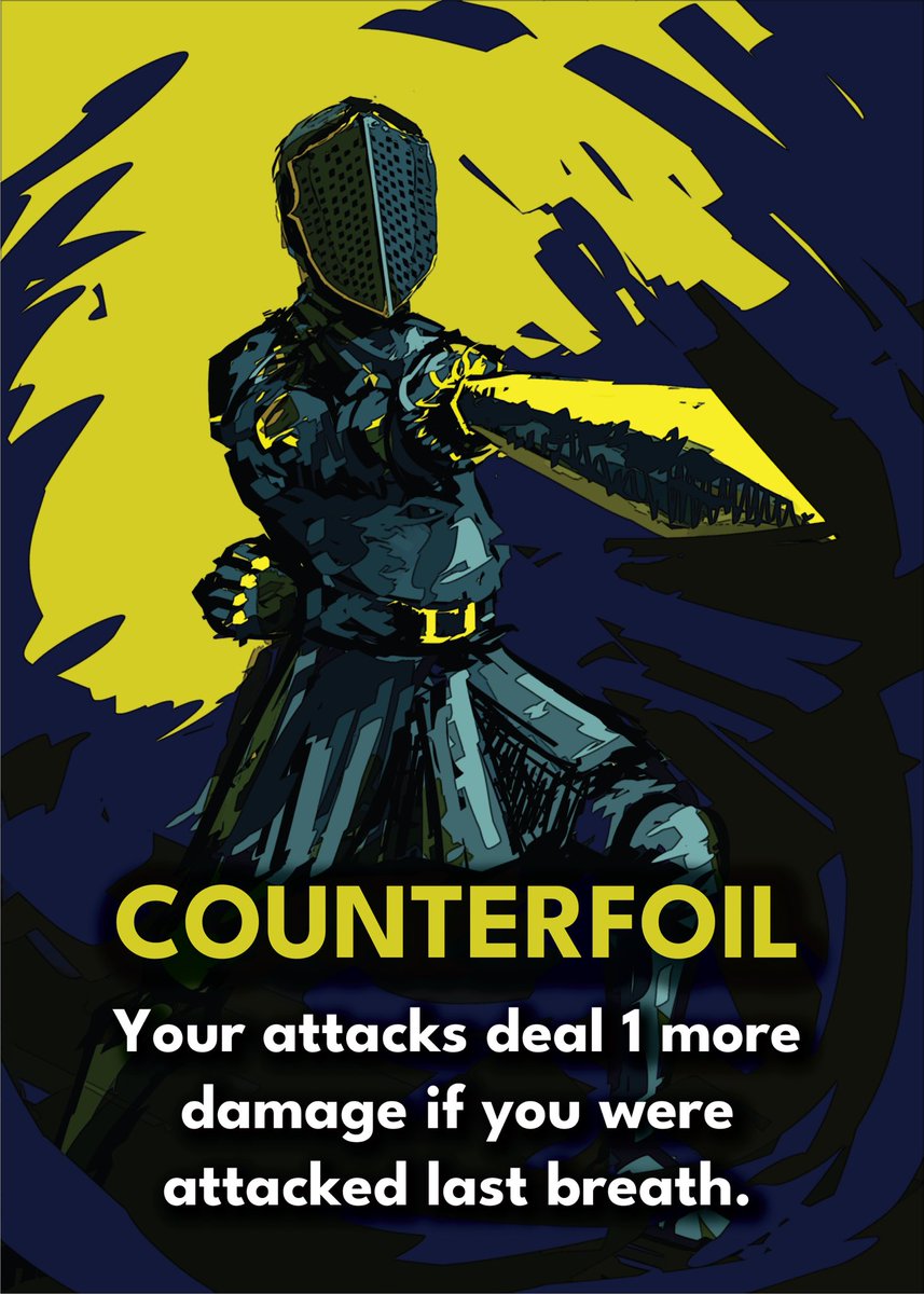 Happy_Slaying's tweet image. Today's Slayer reveal: Counterfoil. Lay traps for your opponent and pay them back with some extra when they try to put you down!

See all six so far at kck.st/45y91P2