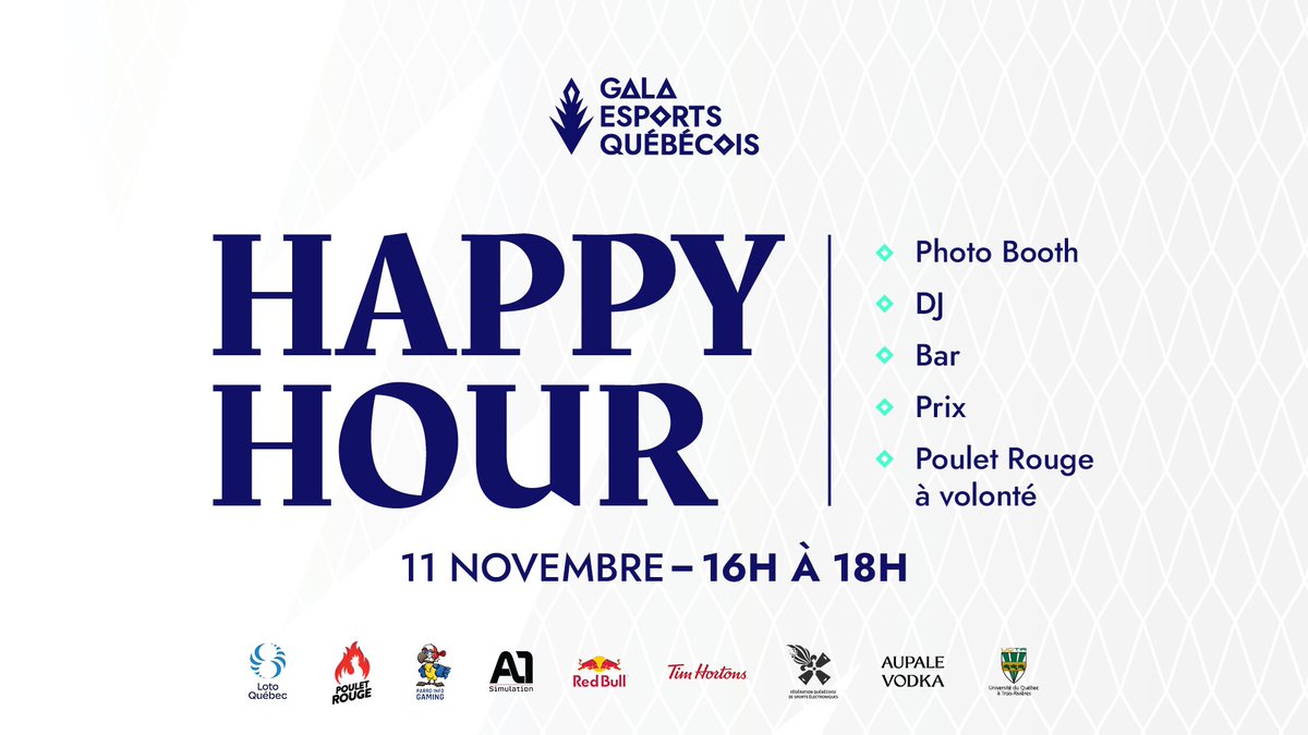 Vous êtes hype pour le GEQ? Nous aussi! 😎

Présentez vous au cocktail de 16h à 18h pour profiter de pleins de belles surprises et discuter avec les gens de la communauté avant le Gala!🔥

 On vous attend!