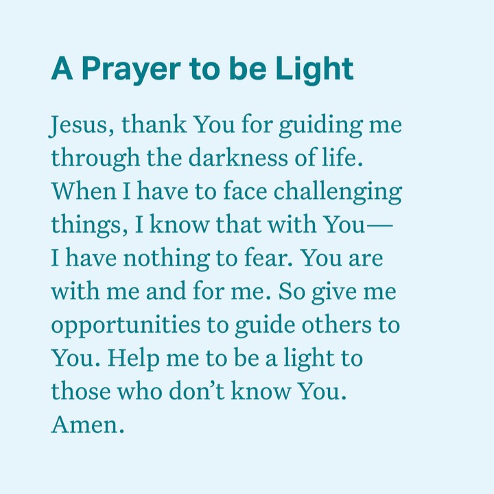 YouVersion's tweet photo. How can you be a light to others? https://t.co/9s3amsJ12W