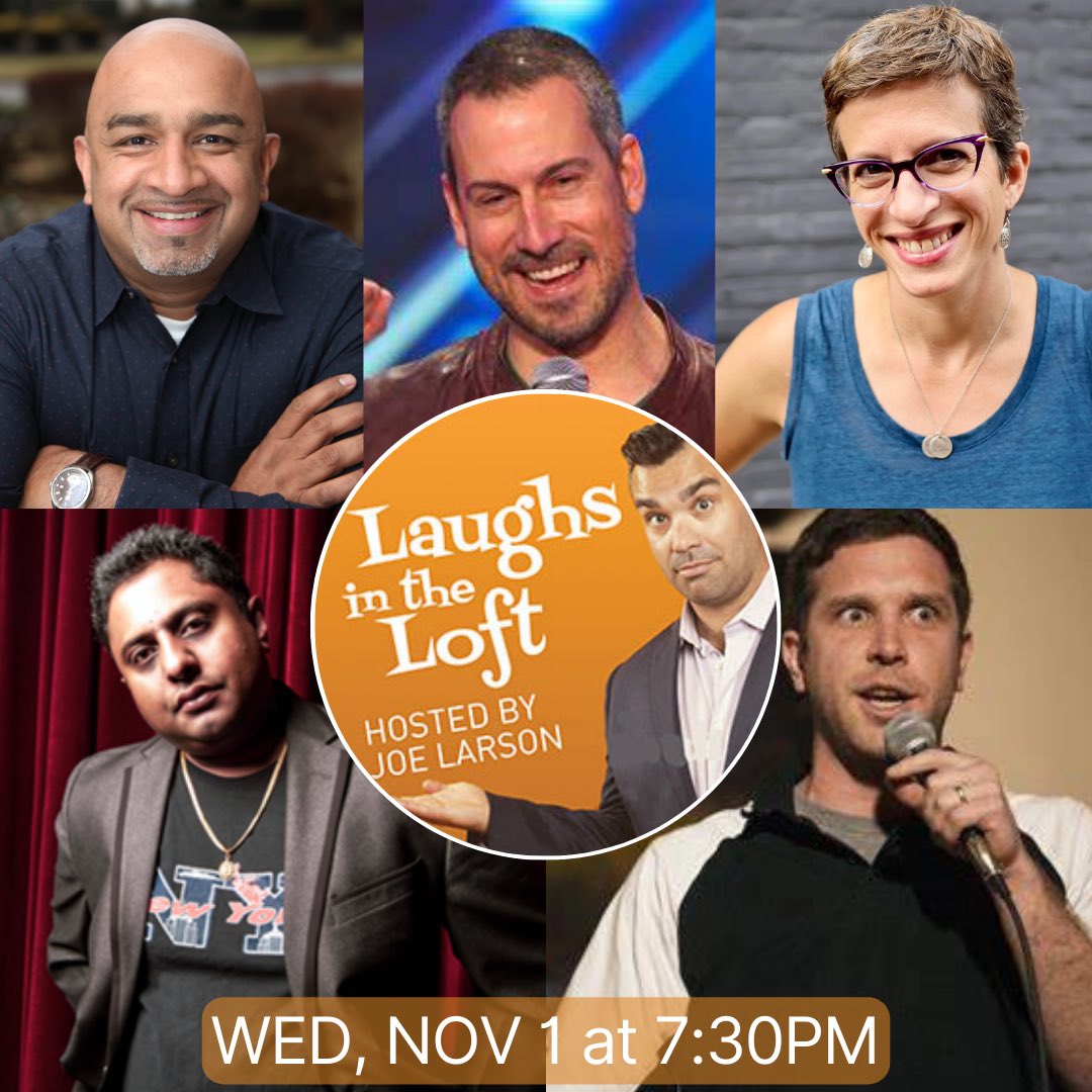 Don’t miss Laughs in the Loft at SOPAC Wednesday, November 1st with this all star line up! 🤣 #laughsintheloft #comedy
