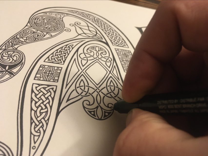 Working on an illuminated initial for the Lorica of St. Patrick.
#celticart #irish #stpatrick #calligraphy