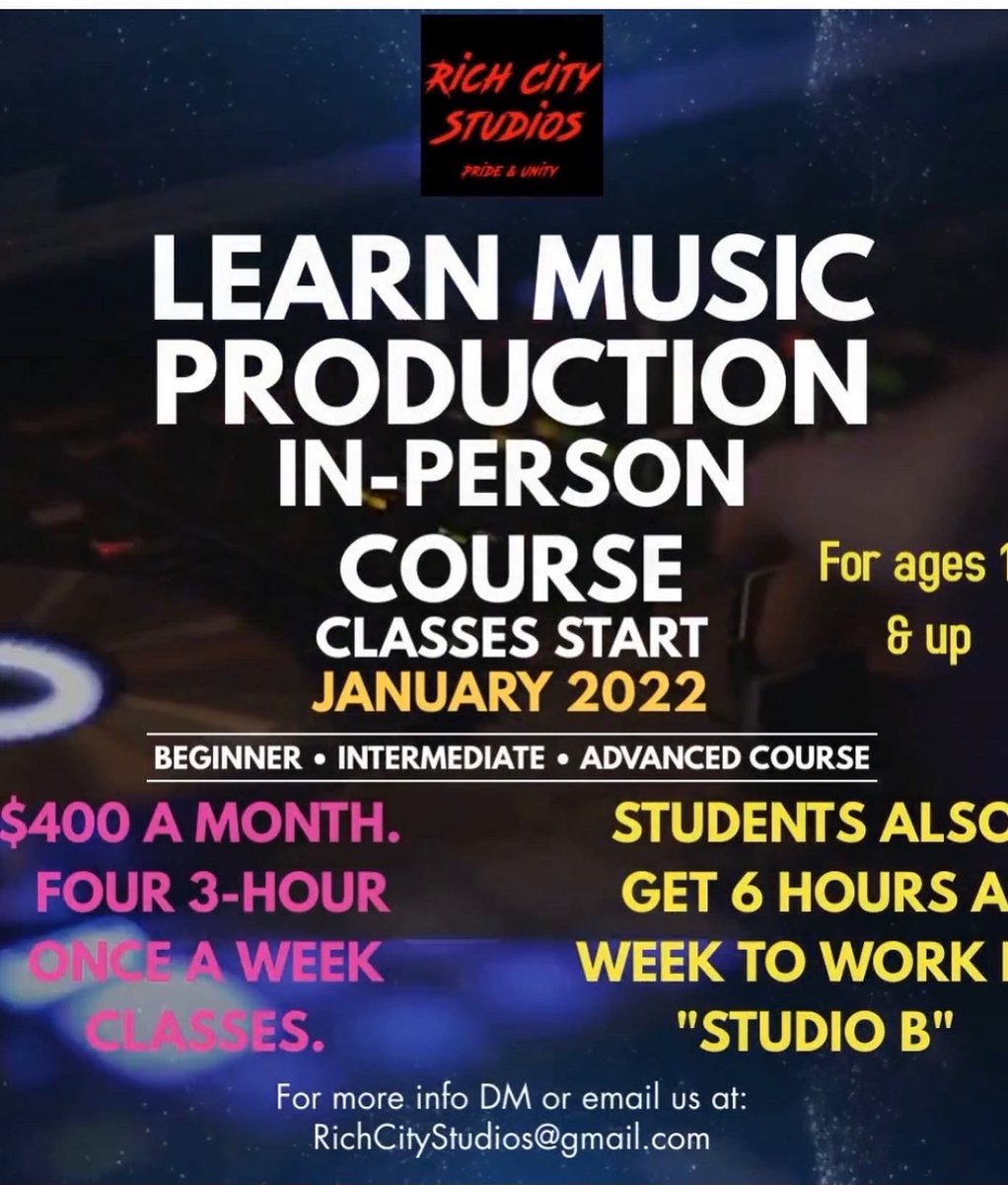 RichCityStudios's tweet photo. With a $400 investment you can begin your music producer career today. Contact us for more details. https://t.co/UjyIObfFgm