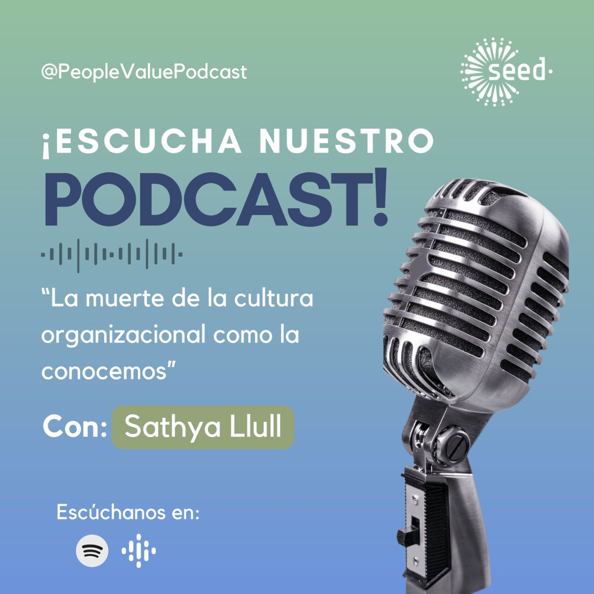 SEED_RH's tweet photo. La cultura organizacional evoluciona. Escucha a Sathya Llull y descubre cómo ser rebeldes y pensar fuera de la caja puede potenciar a tu equipo. 🎧 Disponible en Spotify y Google Podcasts. #CulturaEmpresarial https://t.co/9dwYVnUr1y https://t.co/gwX2DEwYkX