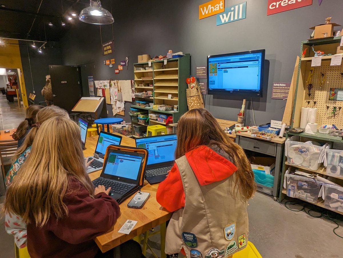 Having a great time at our first <a href="/GirlsWhoCode/">Girls Who Code</a> day at the Fulton's Workshop. We were learning about how to navigate the different sites and use <a href="/scratch/">Scratch Team</a> and <a href="/codeorg/">Code.org</a> . We meet during our Make It! Thursdays at Fulton's workshop. Girls grades 3 - 12. Message me to find out more.