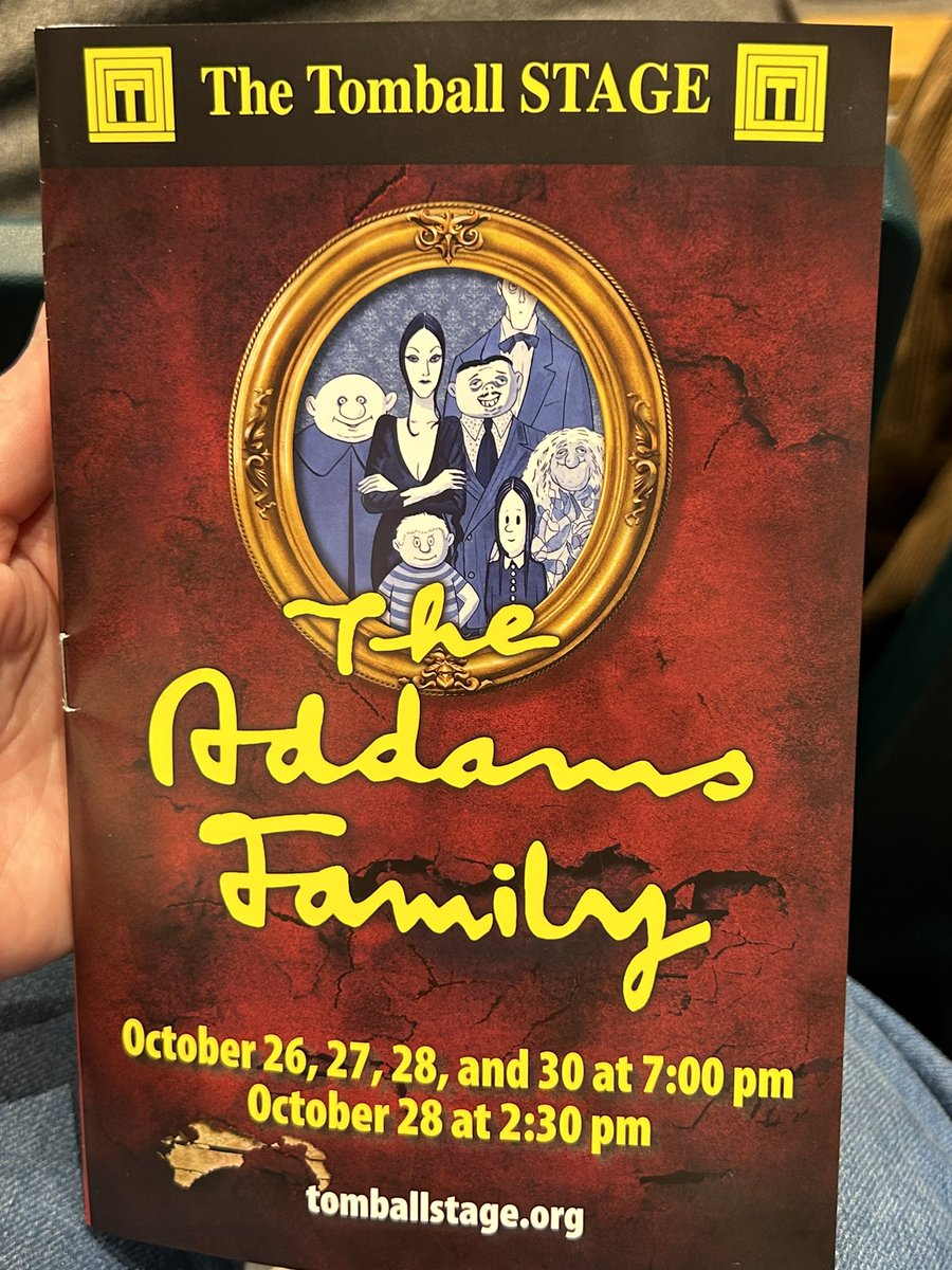 It’s a great night for <a href="/TomballSTAGE/">Tomball STAGE</a>’s The Adams Family! Our Cougars are SO talented! 👏👏👏