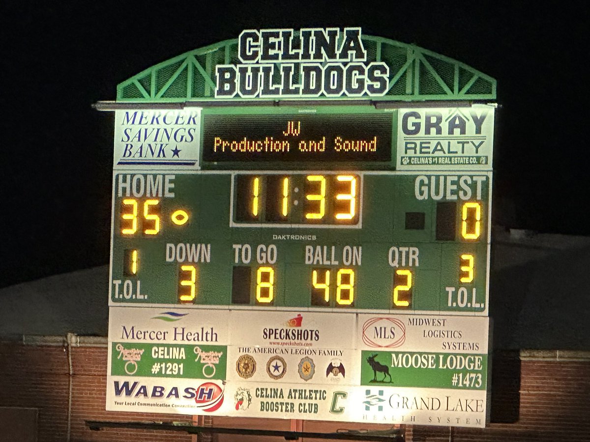 Halftime: Celina 35, Hillsboro 0 #BeABulldog