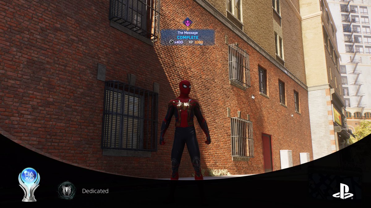 Just got the platinum trophy for Spider-Man 2!! What an amazing game, 10/10. Can't wait to play Spider-Man 3 in a few years.