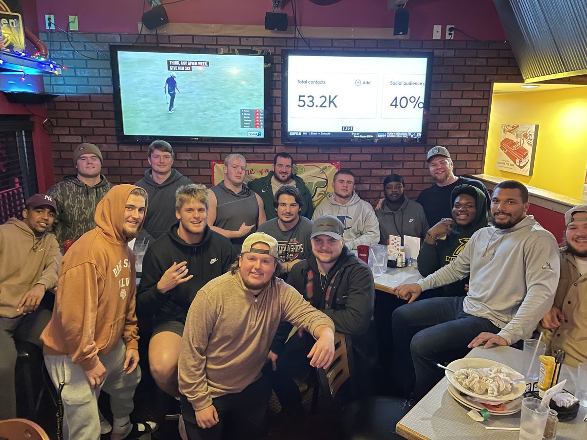 Coach_Kaiser1's tweet photo. Great family dinner tonight with the DL. Couldn’t be more honored and proud to be their coach. Love these guys. #DLDAWGS https://t.co/MpYDs7L8ms
