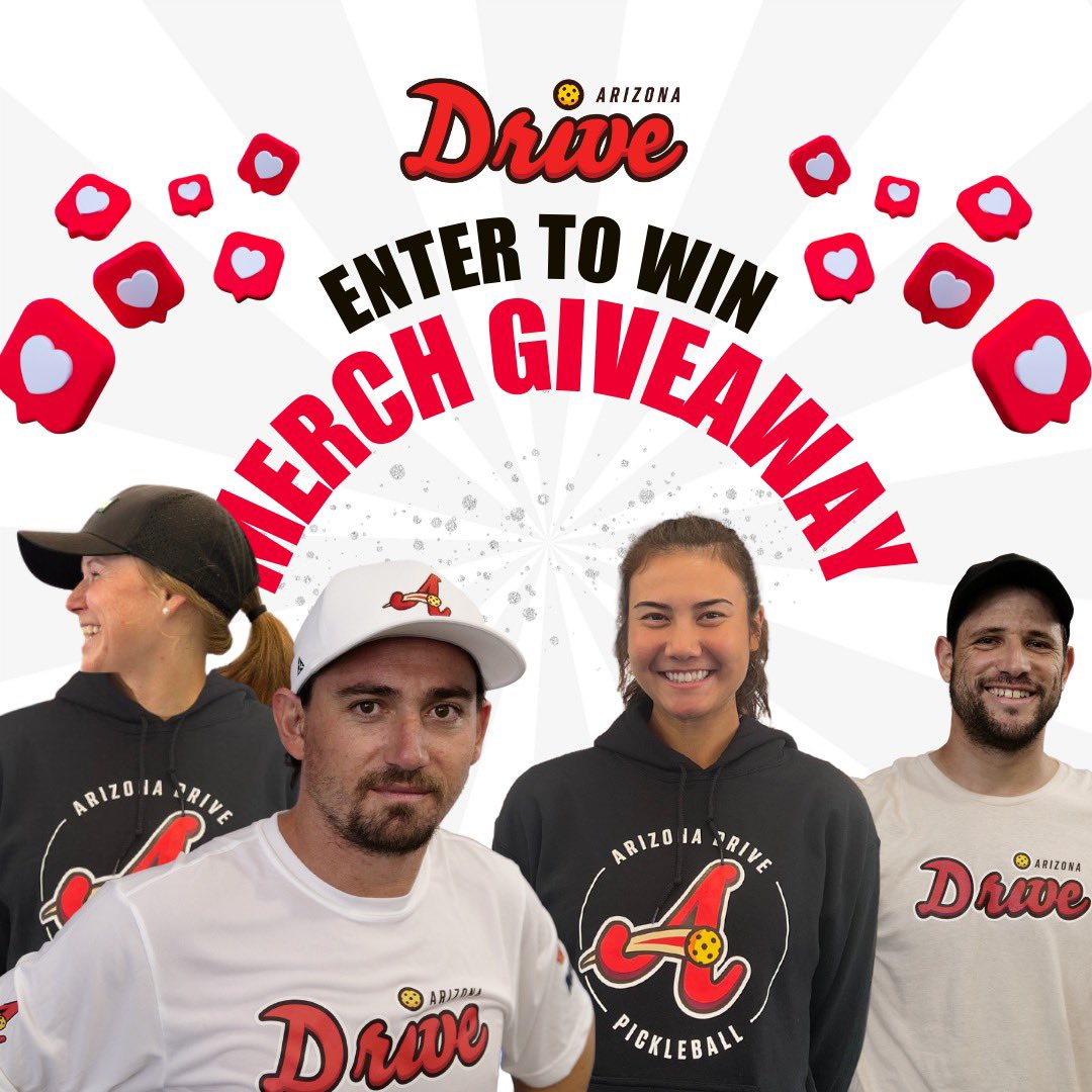 AZPickleball's tweet photo. ๐ฅ GIVEAWAY! ๐ฅ
Score some exclusive AZ DRIVE merch with a chance to win a tee, cap, or hoodie!
How to enter:
1๏ธโฃ Follow us
2๏ธโฃ Like this pic
3๏ธโฃ Tag 3 friends below
๐ Winner announced 11/3/23. Good luck!
#XGiveaway #AZDrive #Contest #ExclusiveMerch #MajorLeaguePB https://t.co/5KCsH4cC0Z