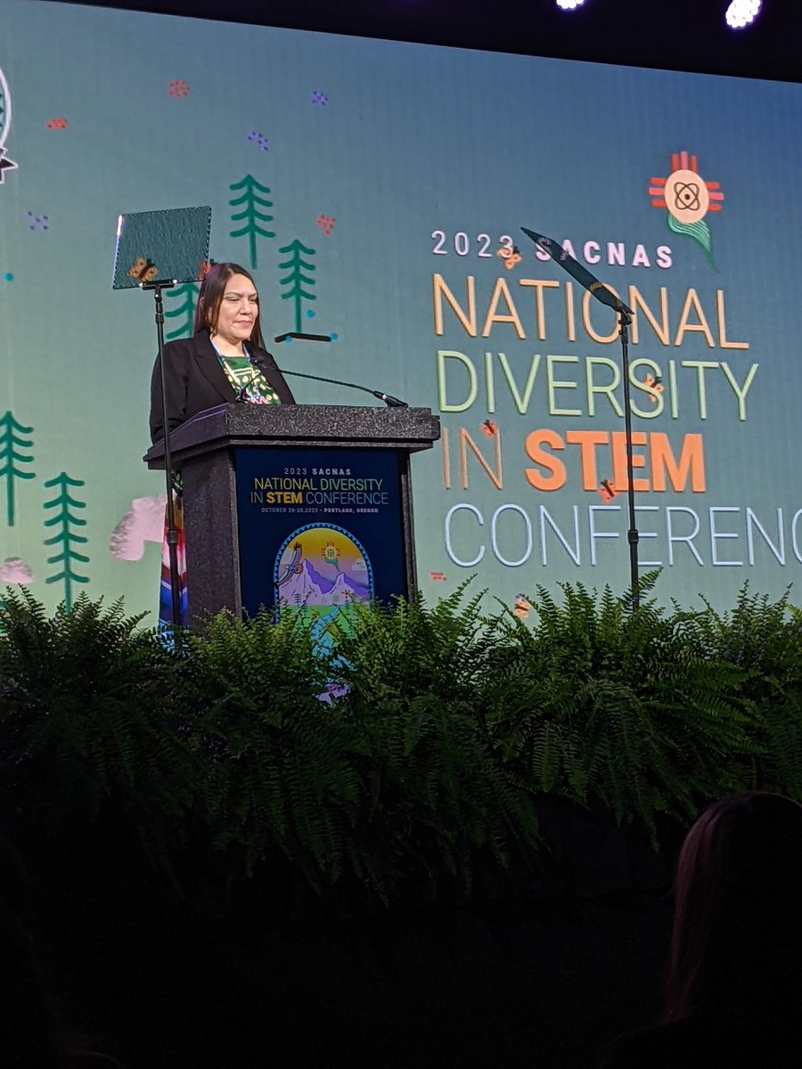 Dr. Grace Bulltail <a href="/GraceBulltail/">Grace JUSTICE FOR KAYSERA Bulltail</a> speaking at #NDiSTEM2023 <a href="/SACNAS/">SACNAS</a> <a href="/AISES/">AISES</a>