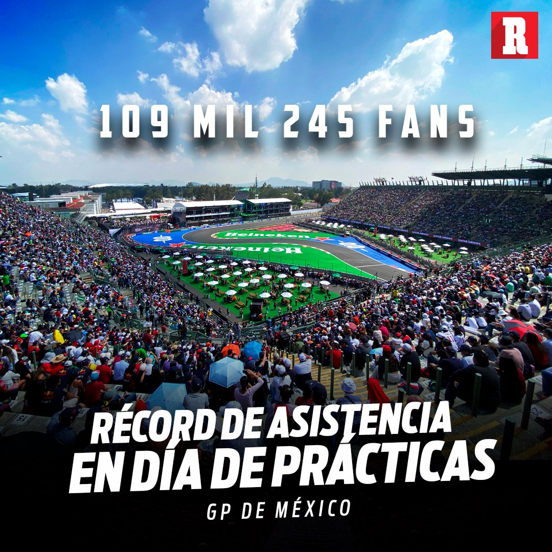 record_mexico's tweet photo. LA MEJOR AFICIÓN DEL MUNDO

El GP de México registró la mejor entrada de su historia solo en el primer día de actividades. Fueron 109 mil 245 aficionados en este viernes de prácticas. Se superó la marca del 2022. 

Definitivamente es una F1esta 🇲🇽🇲🇽🇲🇽 
#MexicoGP 

Más info: https://t.co/J7bb0eKo1j