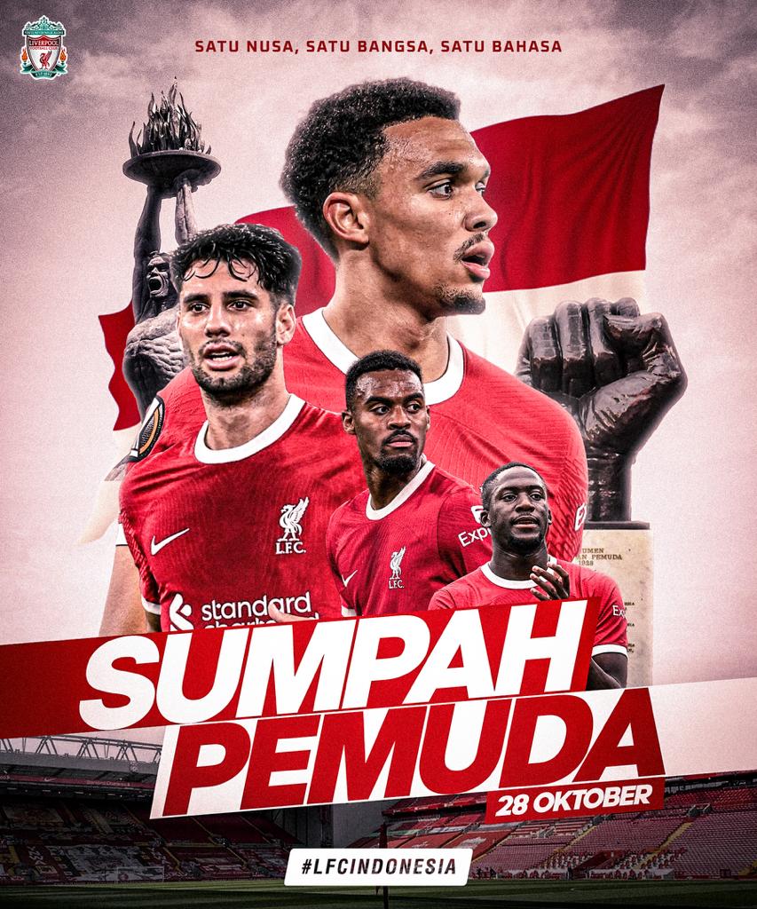 𝐘𝐚𝐧𝐠 𝐦𝐮𝐝𝐚 𝐲𝐚𝐧𝐠 𝐣𝐚𝐝𝐢 𝐢𝐧𝐬𝐩𝐢𝐫𝐚𝐬𝐢 𝐛𝐚𝐧𝐠𝐬𝐚. 💎

Selamat hari Sumpah Pemuda, Reds! 👊🇮🇩

#LFCIndonesia