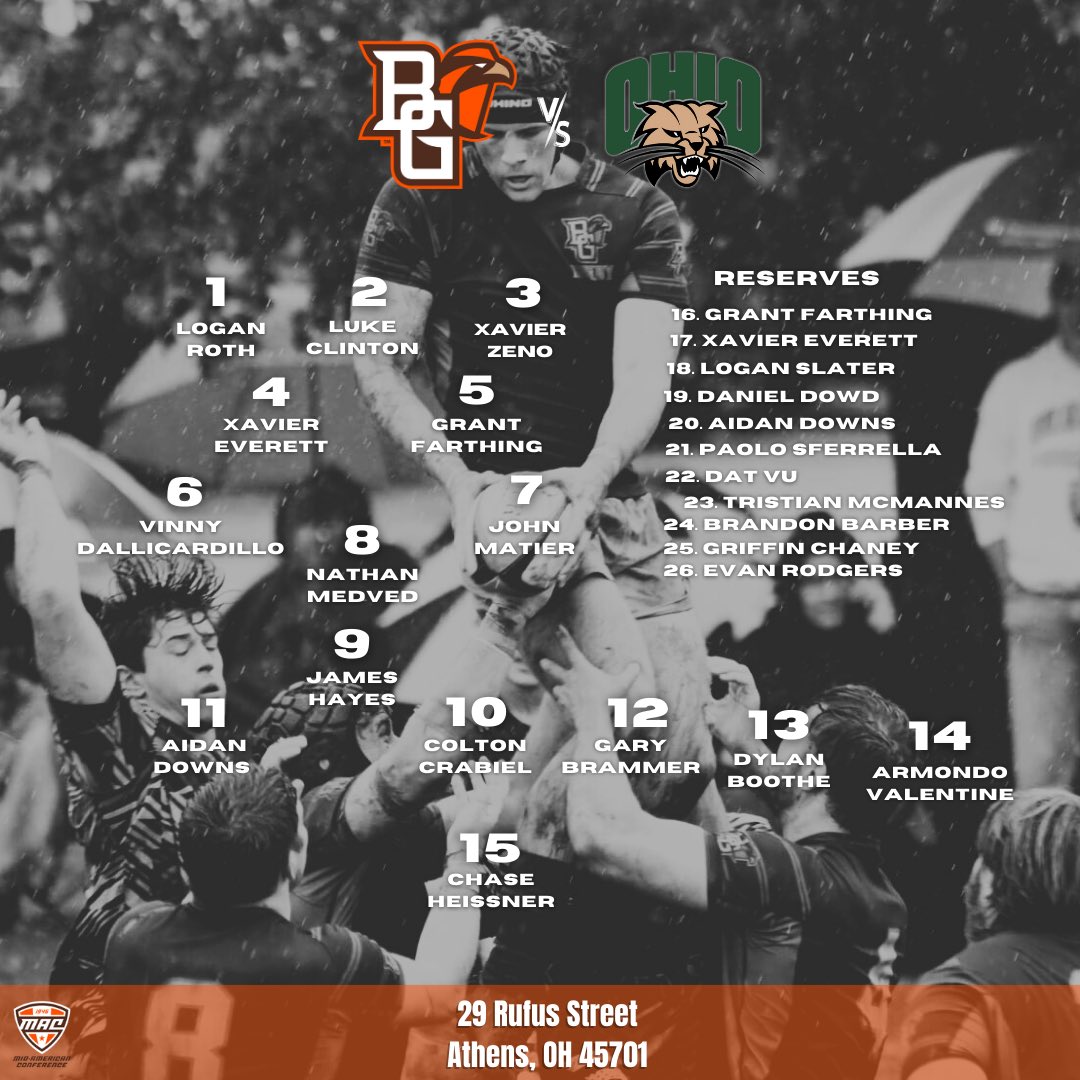 The Falcons are heading down to OU tomorrow❗️
Livestream: BGSU Men’s Rugby YouTube channel. 

#RUGBG