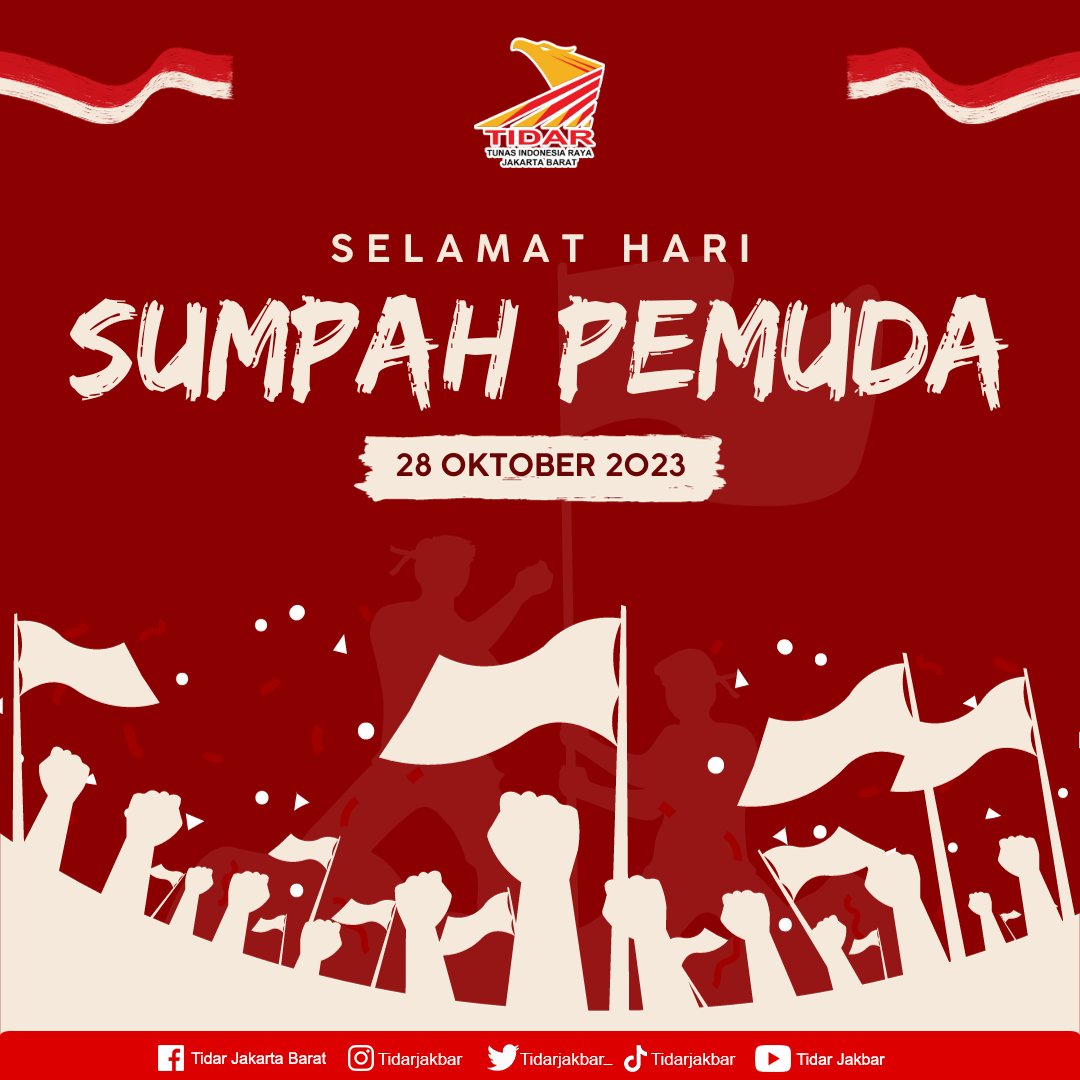 Tidarjakbar_'s tweet image. Bertumpah darah yang satu, tanah Indonesia. Berbangsa yang satu, bangsa Indonesia. Menjunjung bahasa persatuan, bahasa Indonesia!!

Selamat hari Sumpah Pemuda! 🇮🇩❤️

#Tidar #Prabowo #PrabowoPresiden #IndonesiaMenang #PrabowoGibran #SalamLimaCinta