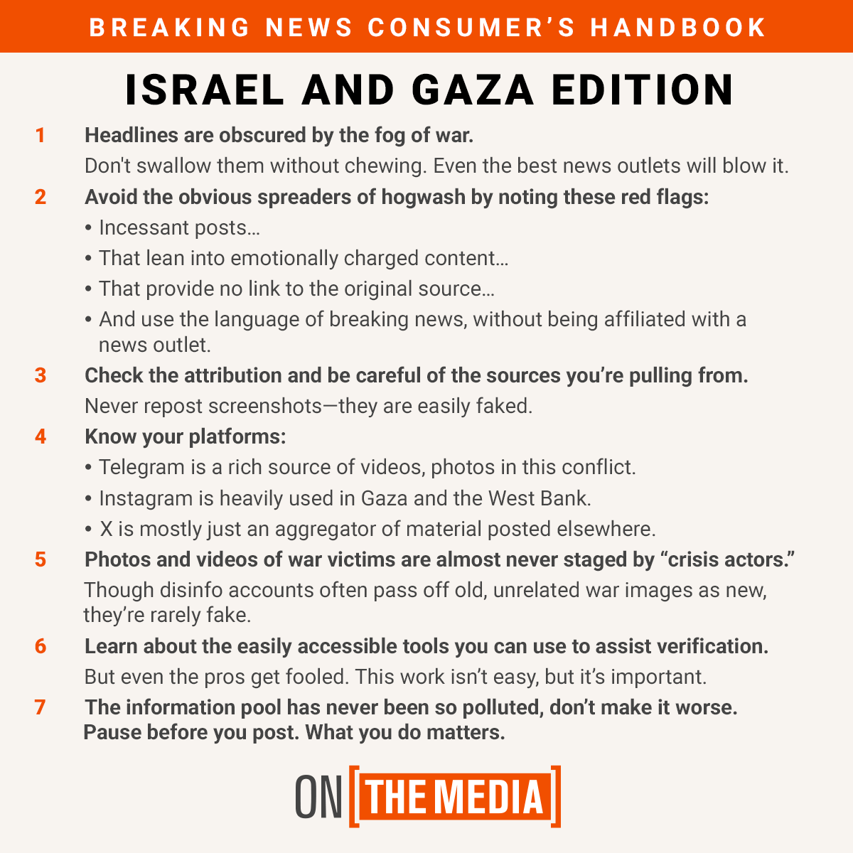 You asked, we delivered. Presenting a new Breaking News Consumer’s Handbook: Israel and Gaza Edition. Ft. @uwcip’s Michael Caulfield, @AricToler, & @Shayan86 bit.ly/3QhcnXw