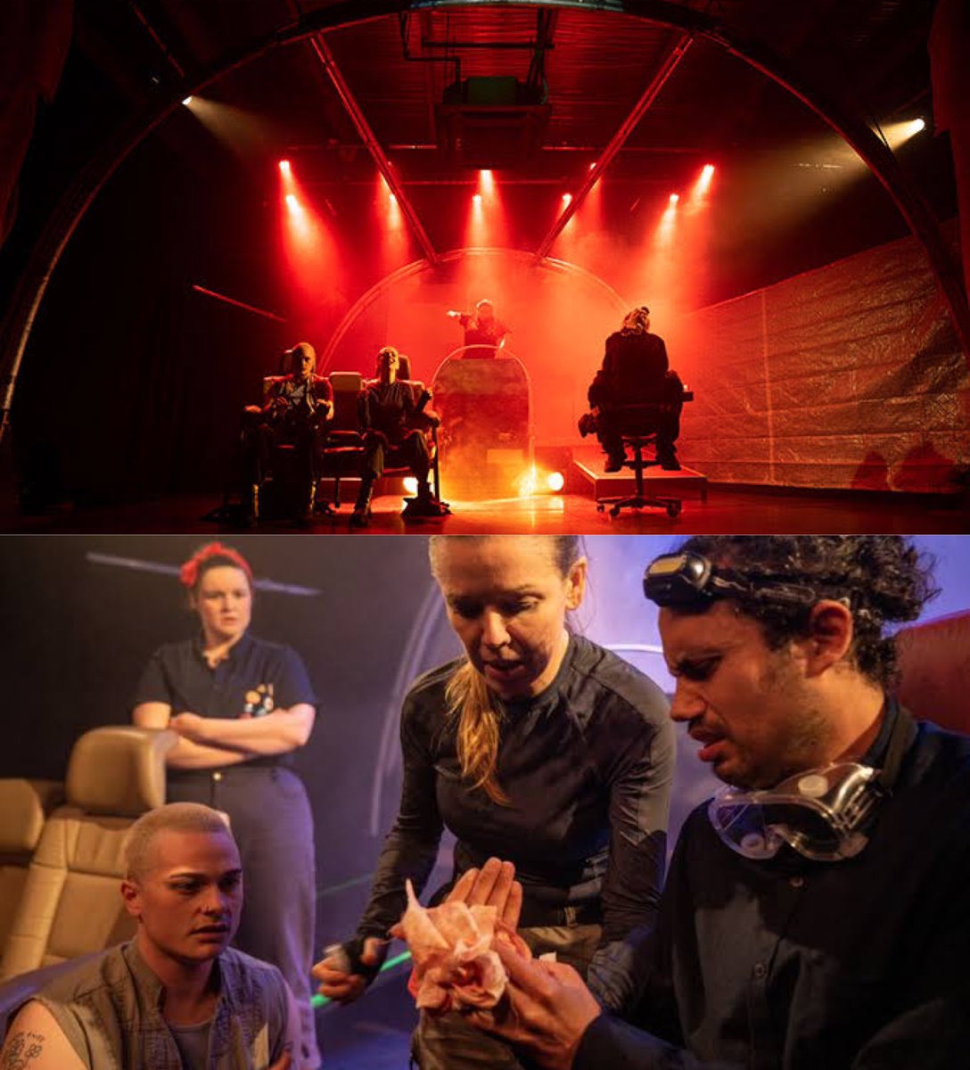 chrismbr's tweet image. #TheatreWorks #ExplosivesFactory Turn Turn Turn, by Keith Gow. A sci-fi exploring new worlds - but the Blake’s 7 aesthetic shows it’s actually more interested in the social &amp;amp; environmental consequences of today: let’s move past gender &amp;amp; consider our actions and their consequences