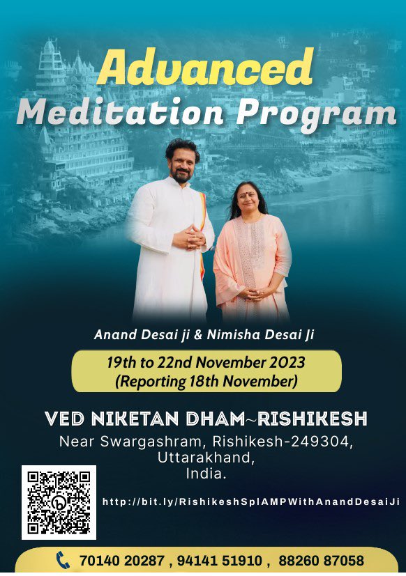 anand__desai's tweet photo. Gm🙏

जिस काम को करने में डर लगे, उसी को करने का नाम तो साहस है। मनुष्य अपने विश्वास से निर्मित होता है। जैसा वह विश्वास करता है, वैसा बन जाता है। 

थोड़ा साहसी बनें ताकि आप भी नव सृजन के सृजनकर्ता बन सके l

#AdvancedMeditationProgram @VedNiketan ashram -Rishikesh (19th-22nd Nov) https://t.co/TqvrlZK632