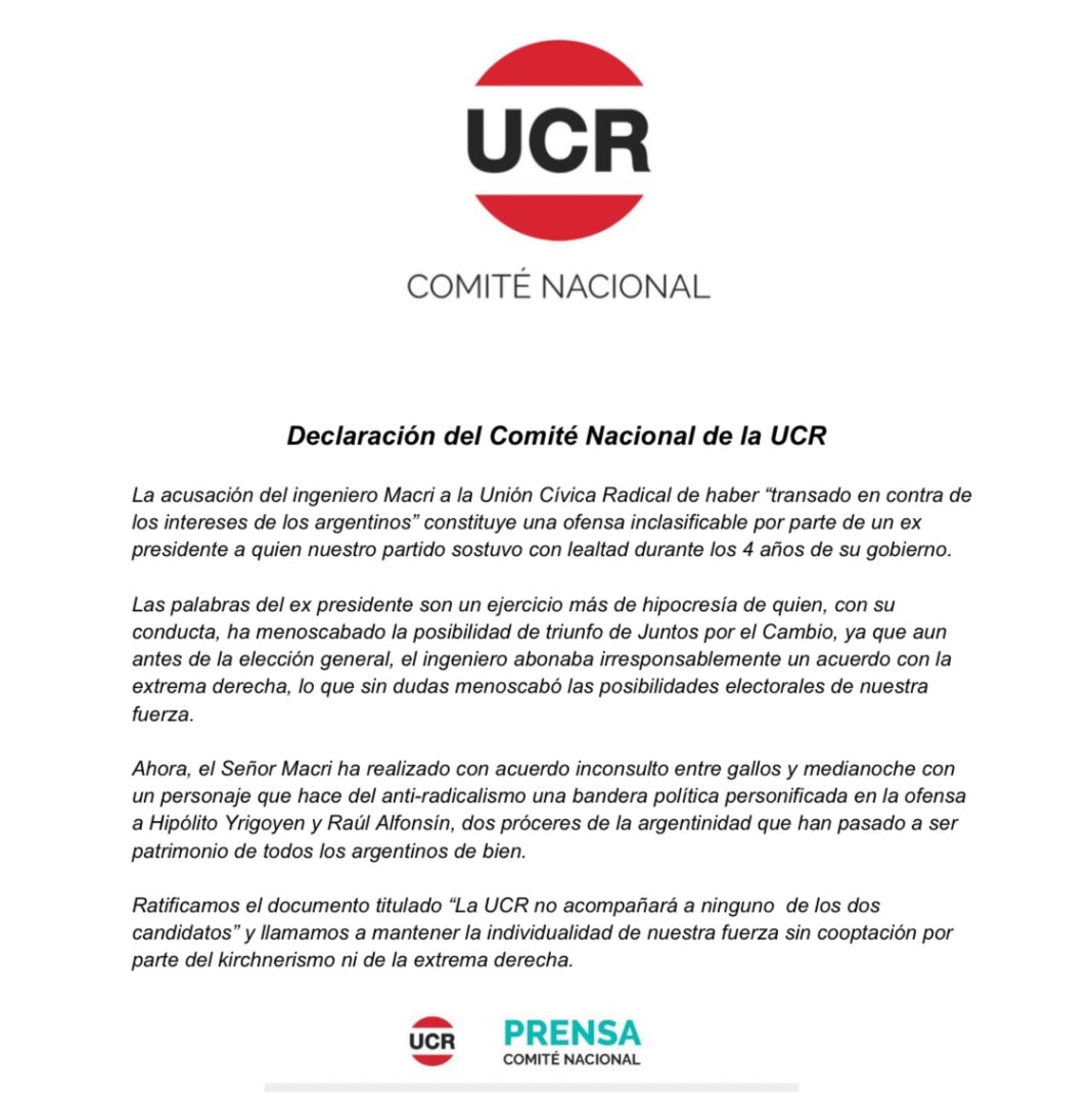 UCRNacional's tweet photo. Declaración del Comité Nacional de la UCR https://t.co/SX9m9oCknM
