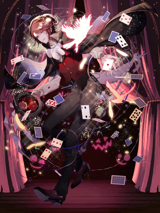 【PBW】 キャラクターHWイラスト(フル)2023公開されました。華やかにショーを行っているマジシャンをイメージしています。発注ありがとうございました!  稲咲/東京インソムニア/(C)アルパカコネクト