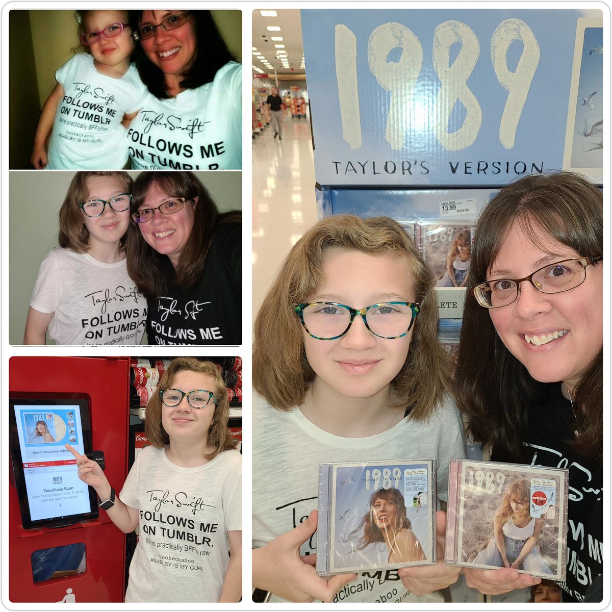 beckbeckboo's tweet photo. @taylorswift13 @taylornation13
My #TinySwiftie has celebrated  release day @Target w/me since she was born...loved #TaylorSwift her entire life. Now she's experiencing ALL the rerecordings. We will always love &amp; support Taylor. 💙
#InMy1989TaylorsVersionEra
#1989TaylorsVersion https://t.co/T6mJ8Xiyr7