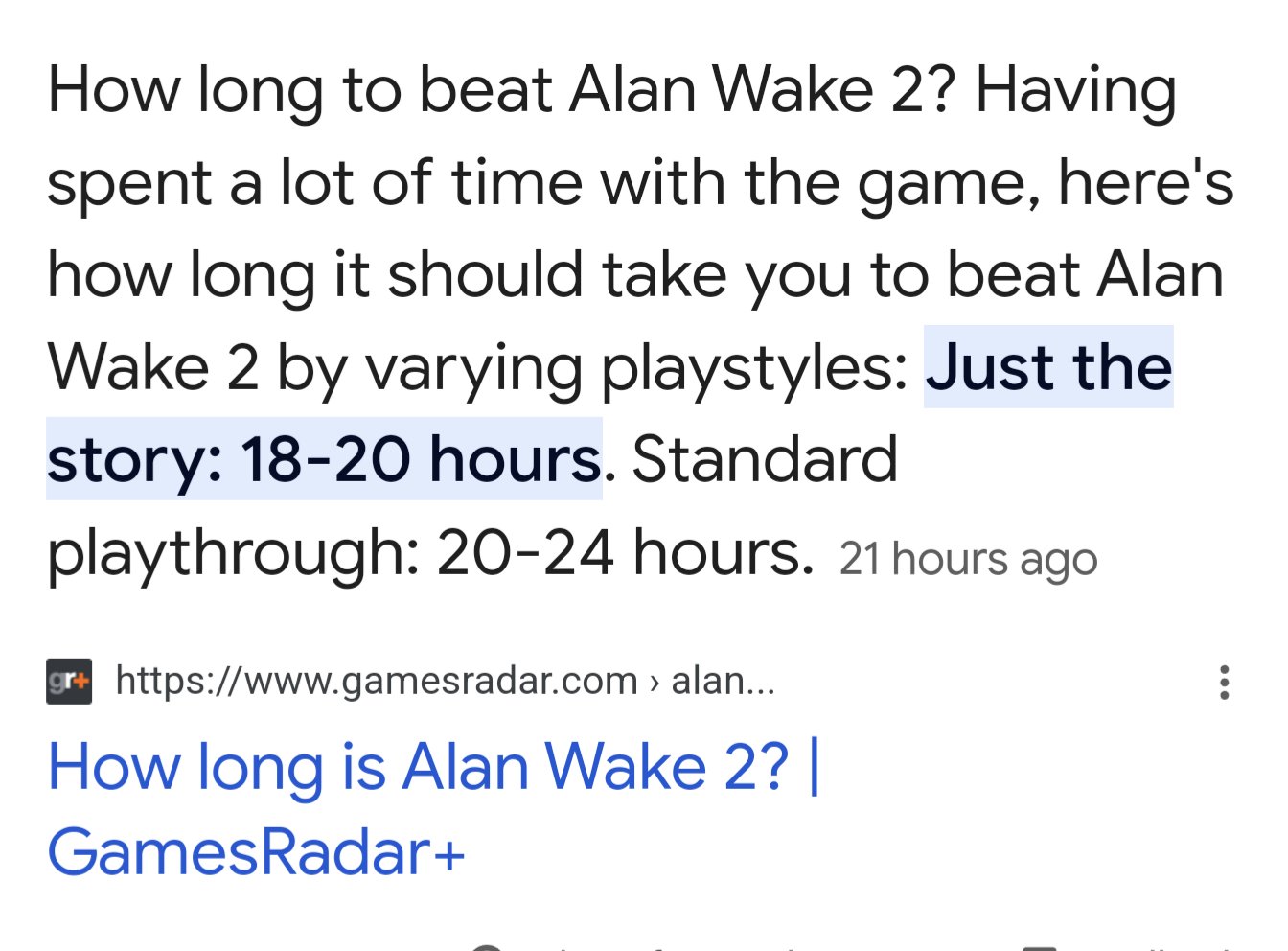 Alan Wake 2 length and how long to beat