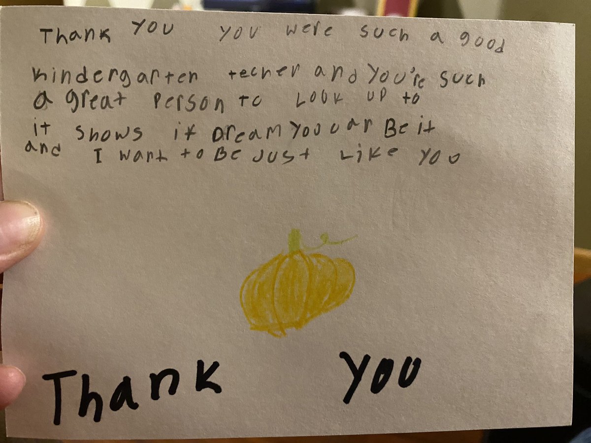 KinderTeacherB's tweet photo. I’m not crying, you’re crying.
Former student, zoomed with her class this week on what it takes to be an author and received this thank you today. #thisiswhyiteach #kindergarten #lctitans #daymade https://t.co/eGPbEd1woM
