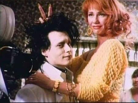 I had the most fun working with him than I ever had in anything. It was fun making scenes with him, especially that one scene in the back room. I couldn't stop laughing at his face!' - Kathy Baker #JohnnyDepp 
#KathyBaker 
#EdwardScissorhands 🖤🥰✂️✂️