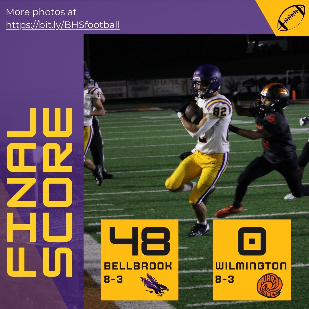 BellbrookSchool's tweet photo. The Eagles flew through an easy win Friday night at Wilmington, sending the Hurricane back out to sea. Check out more photos at https://t.co/omgnMAtIFR #ilovebellbrookschools https://t.co/rfnxRudXeV